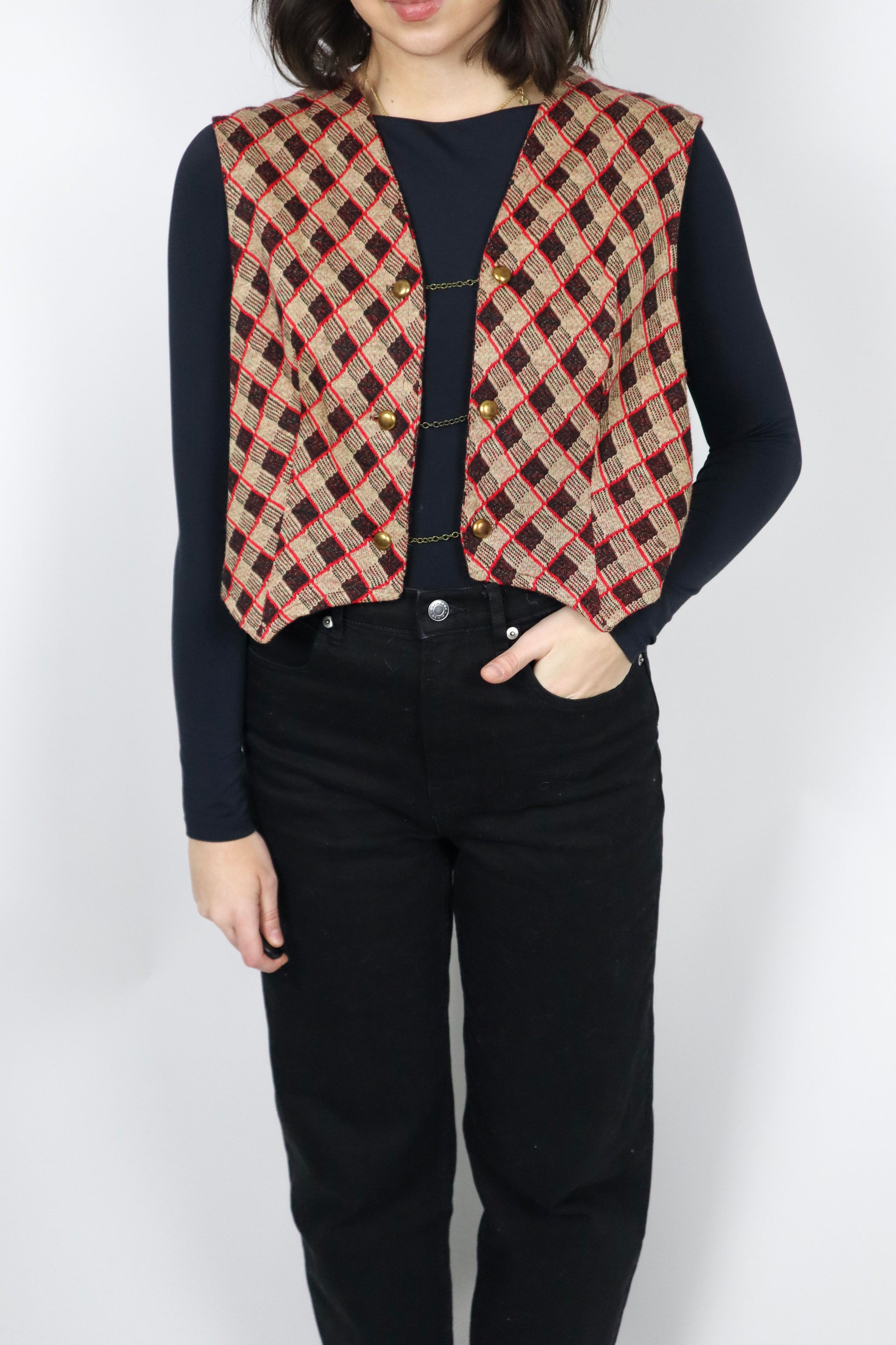 Vintage 70s x Pattern Vest (S)