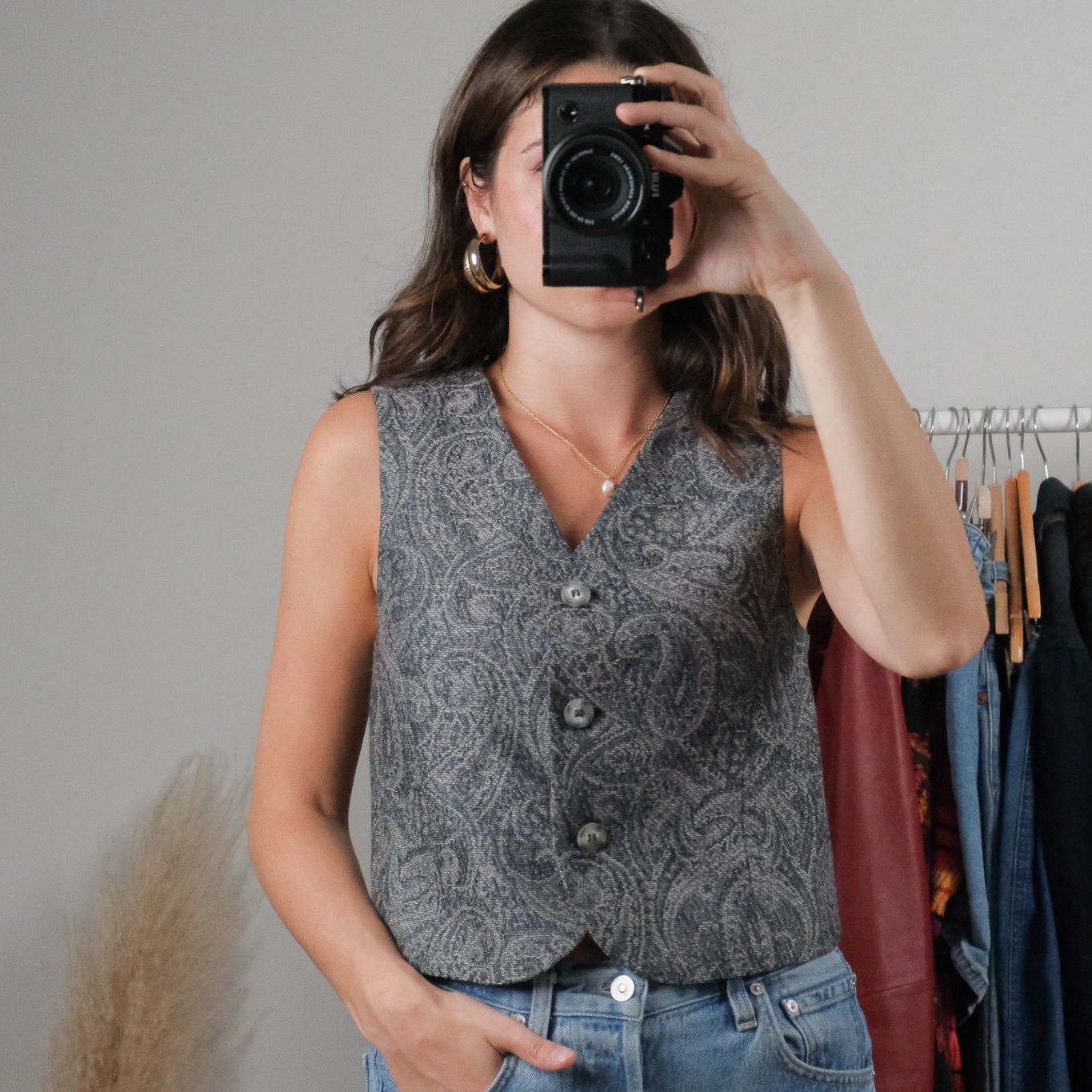 Made in USA x Vintage x Wool Cropped Vest (XS)