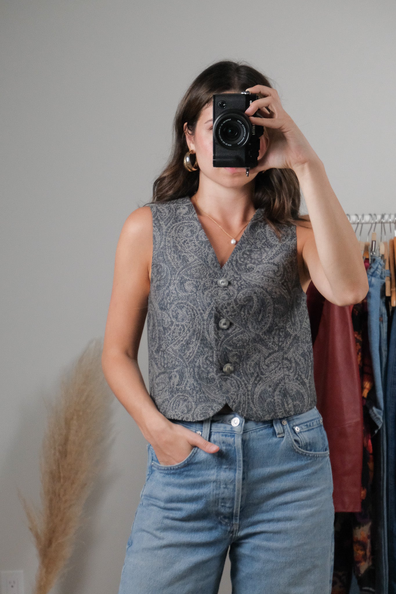 Made in USA x Vintage x Wool Cropped Vest (XS)