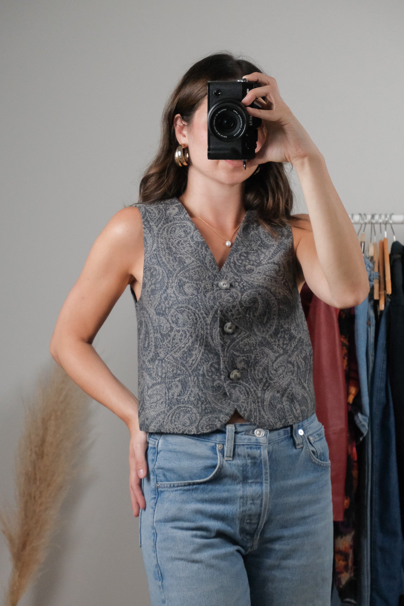 Made in USA x Vintage x Wool Cropped Vest (XS)