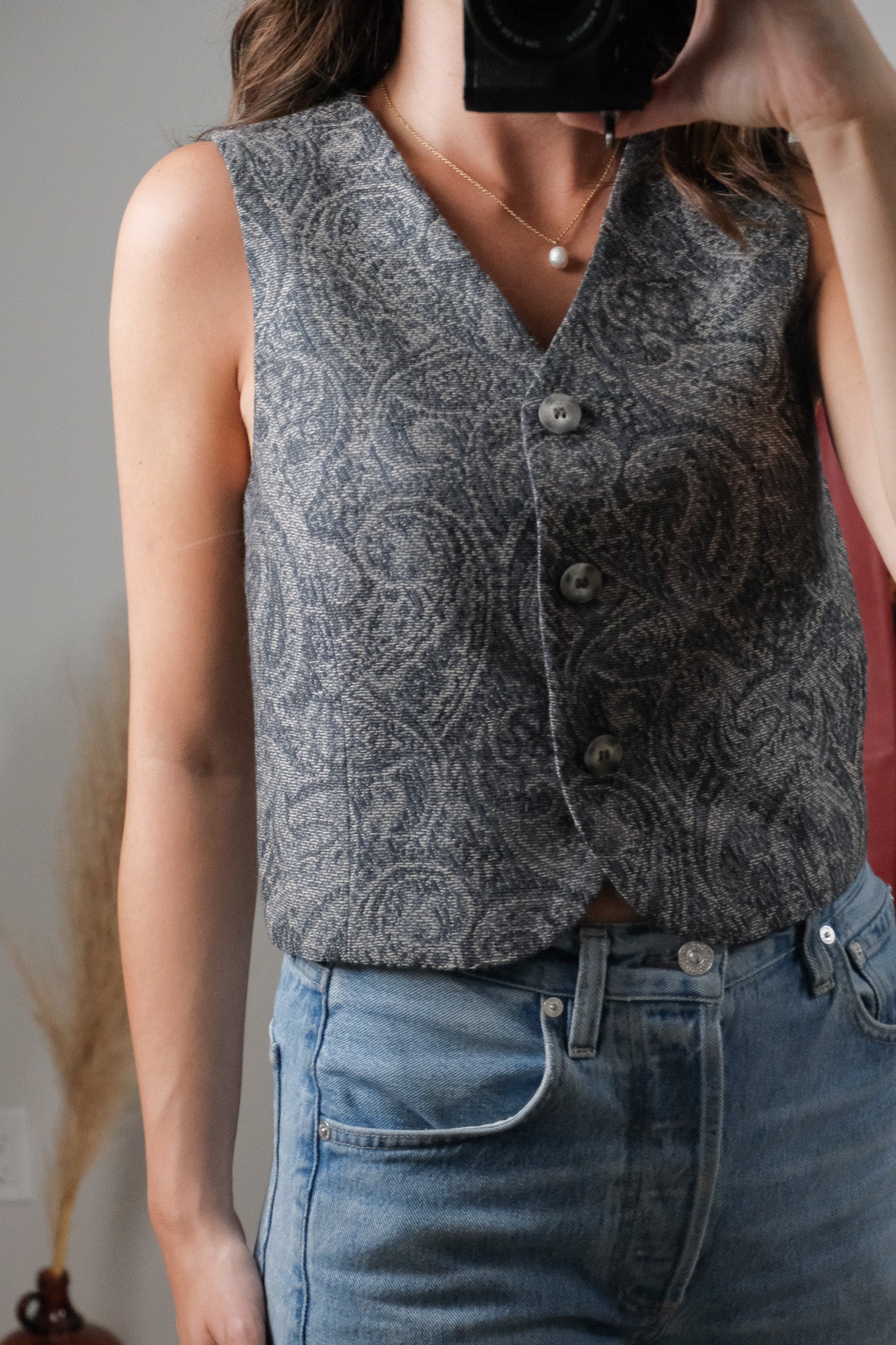 Made in USA x Vintage x Wool Cropped Vest (XS)