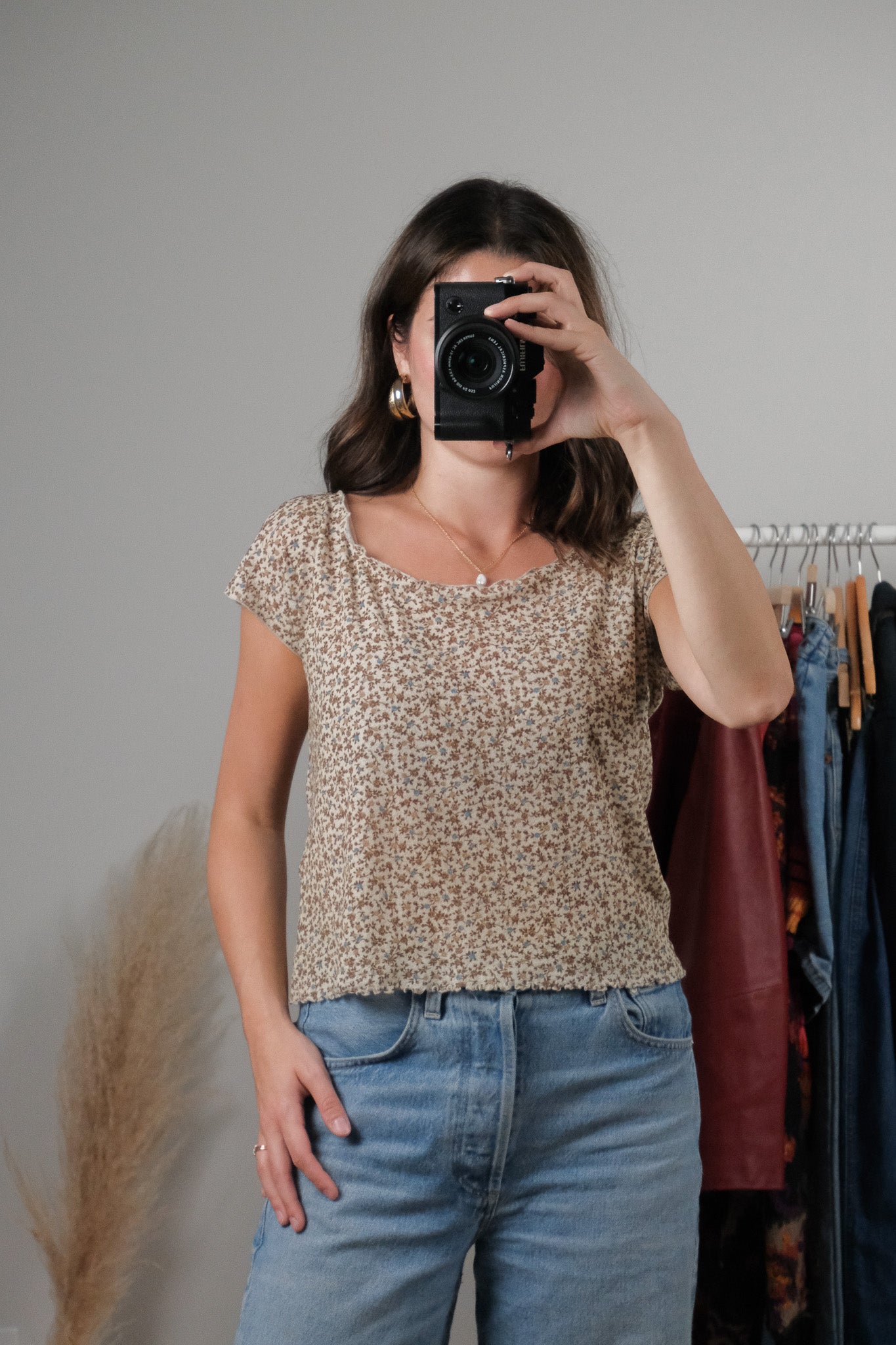 Vintage x Floral Mesh Top (M)