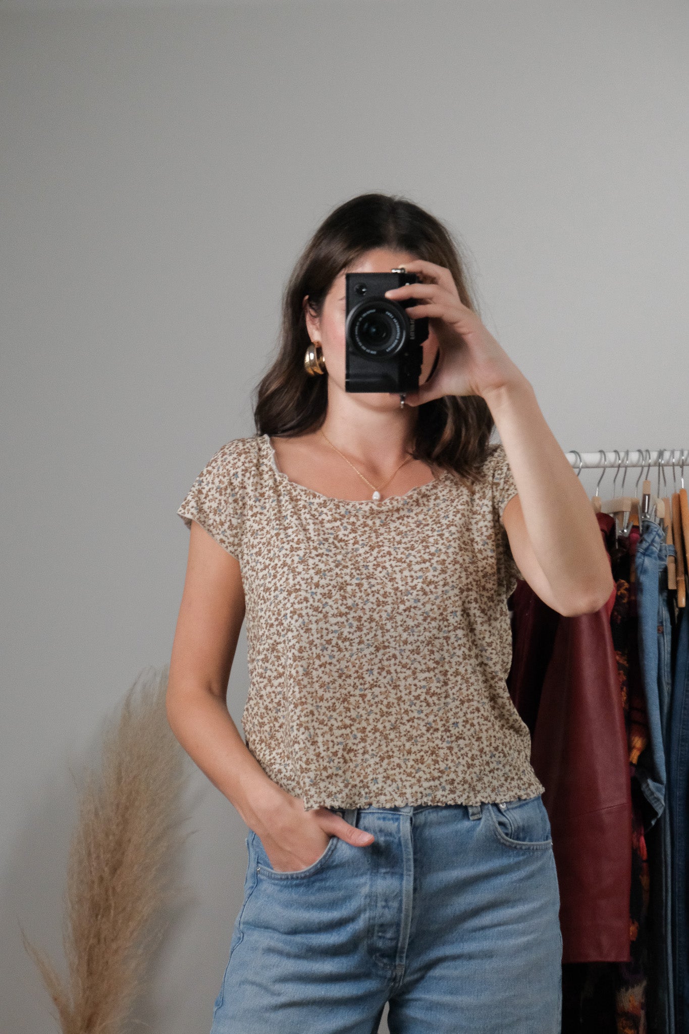 Vintage x Floral Mesh Top (M)