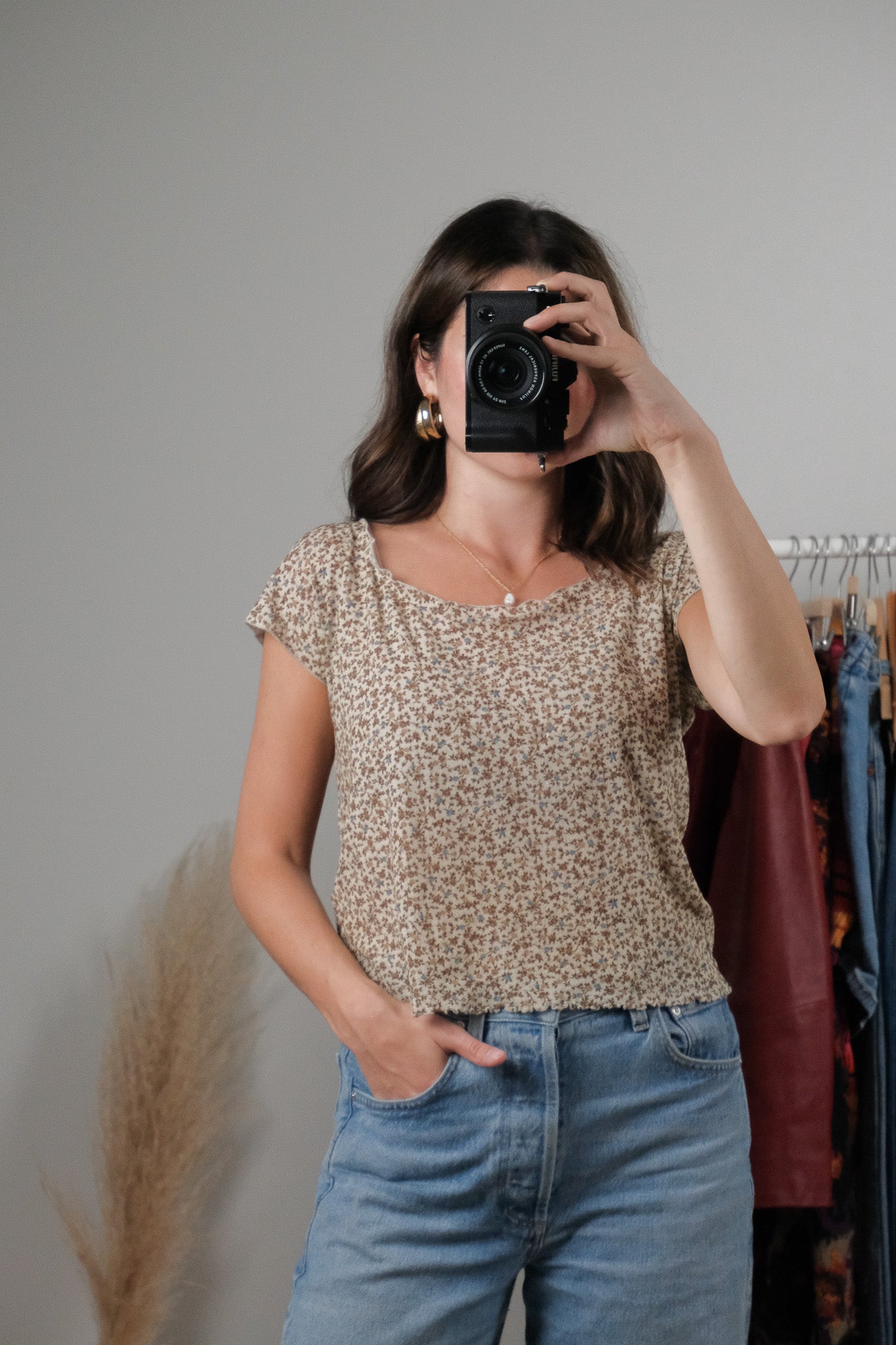 Vintage x Floral Mesh Top (M)