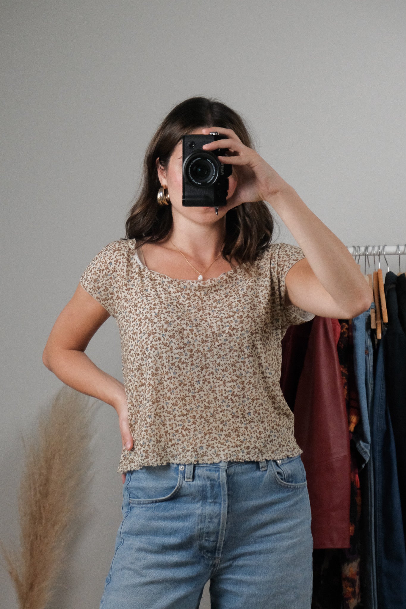 Vintage x Floral Mesh Top (M)