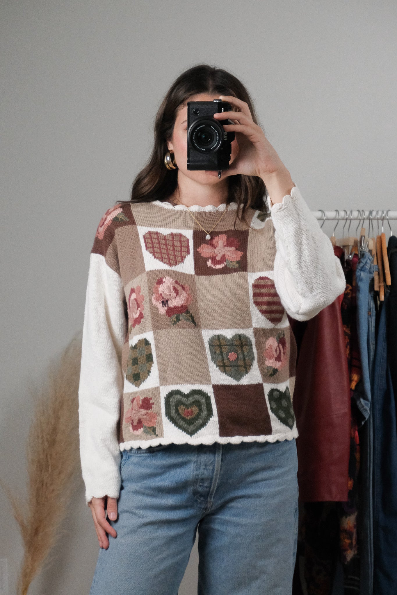 Vintage x Deadstock Embroidered Patterned Sweater (S/M)