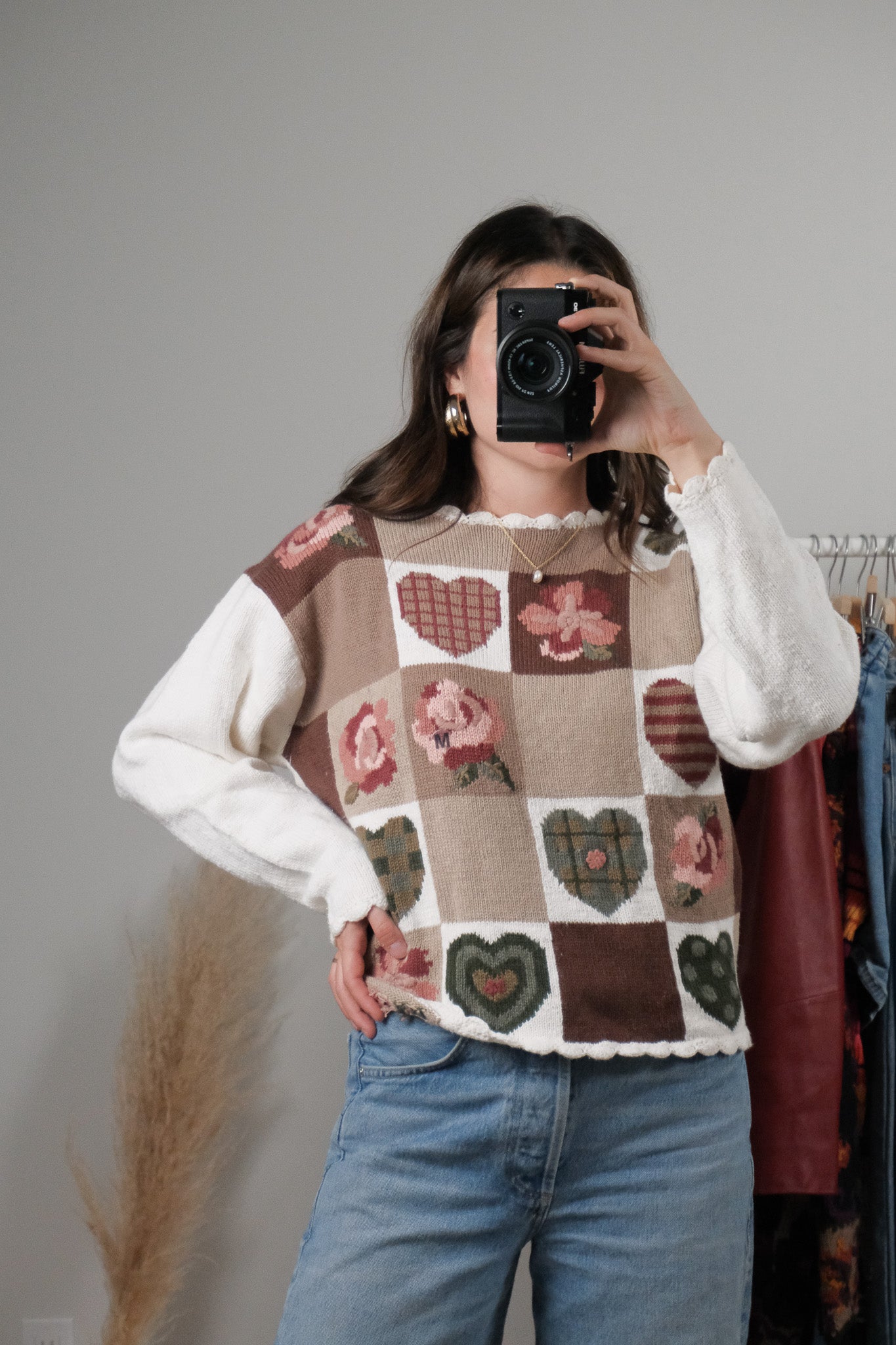 Vintage x Deadstock Embroidered Patterned Sweater (S/M)