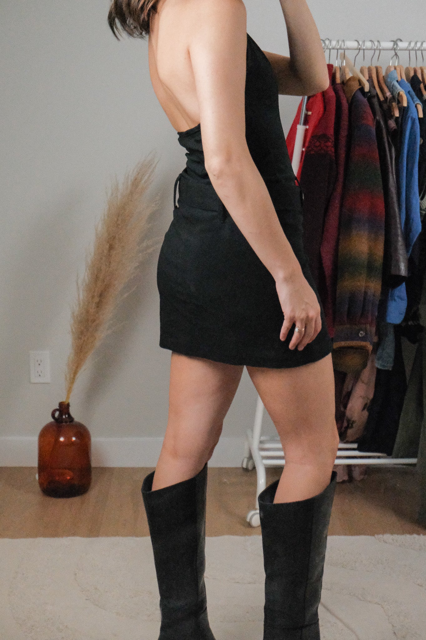 Made in USA x Vintage x Belted Halter Mini Dress (4/6)