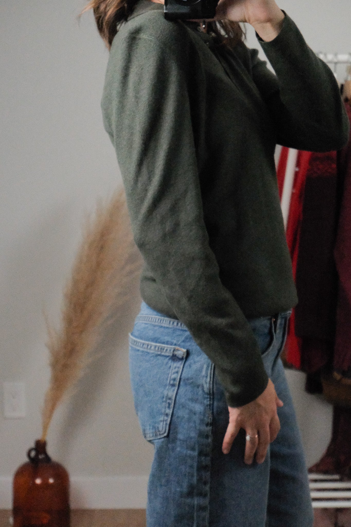 Vintage x Cotton/Silk/Cashmere Blend Collared Top (M/L)