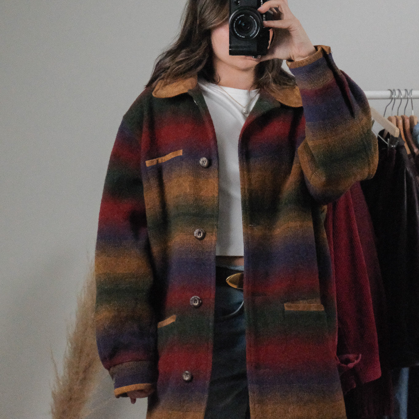 Vintage x 90s Eddie Bauer Wool Blend Multicolour Coat (L)