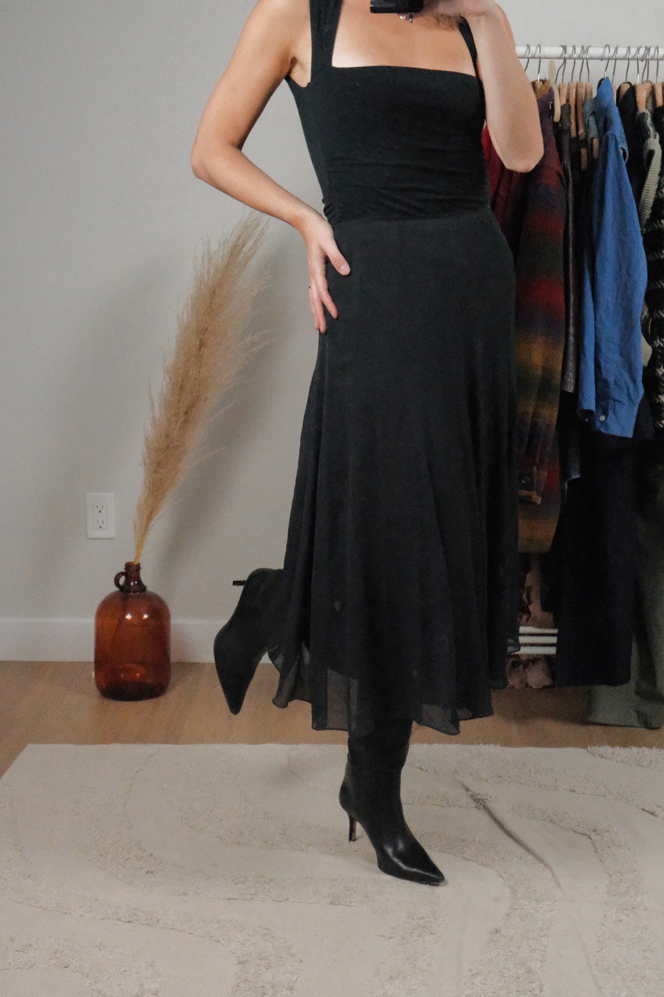Vintage x Silk Maxi Skirt (S)