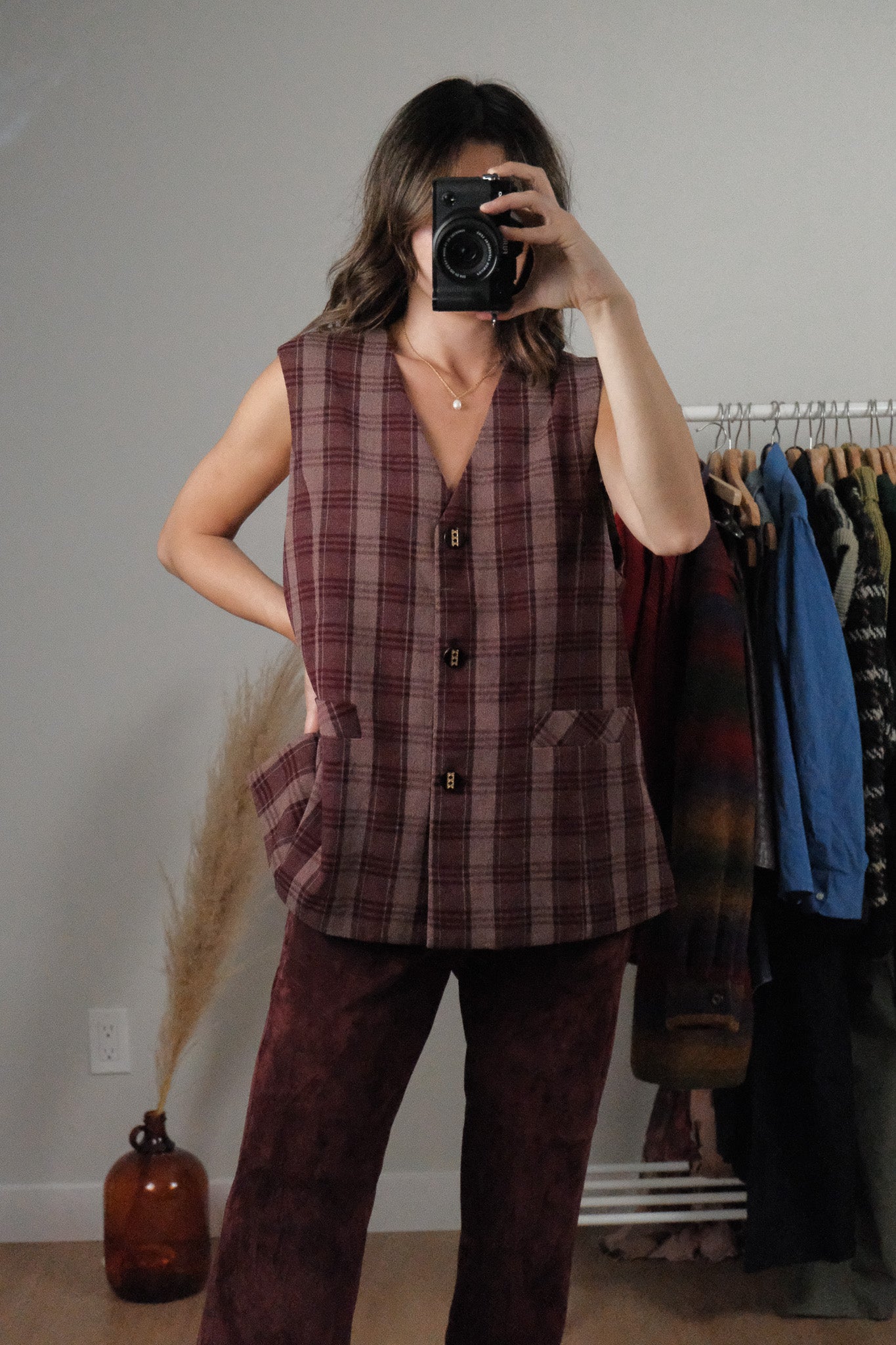 Vintage x Plaid Vest (L/XL)