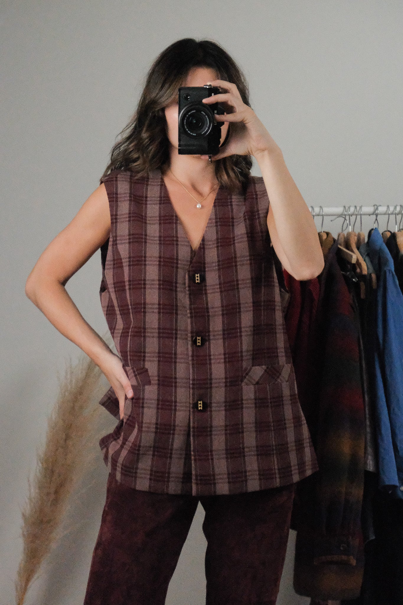 Vintage x Plaid Vest (L/XL)