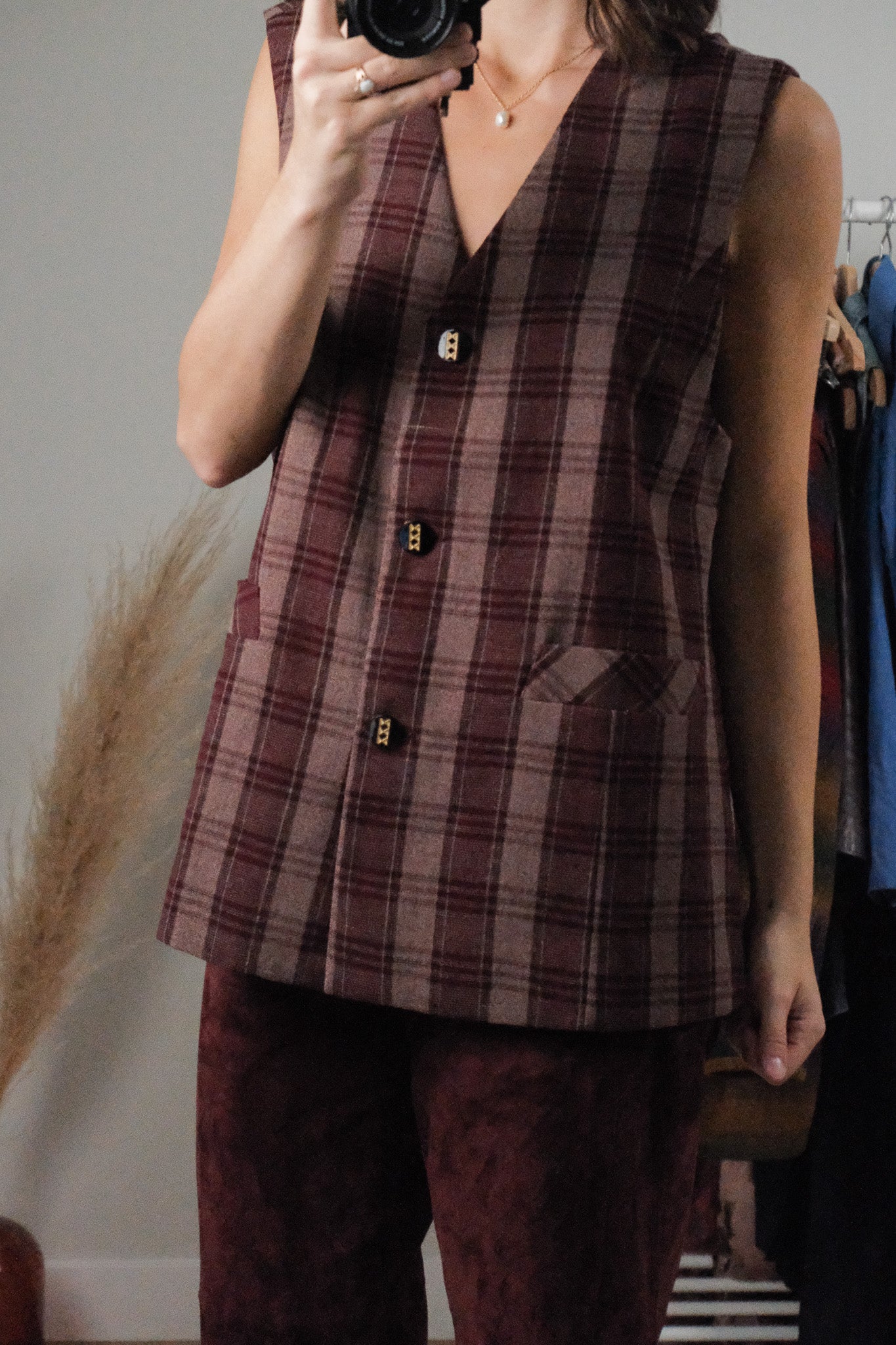 Vintage x Plaid Vest (L/XL)