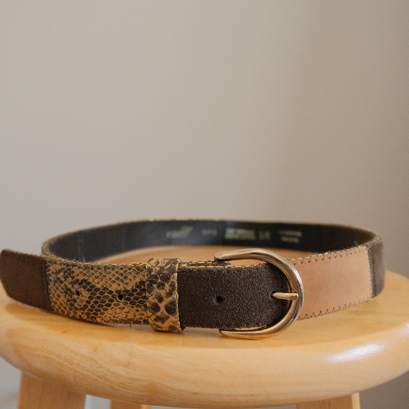 Made in Canada x Vintage x Leather Patchwork Belt (L)