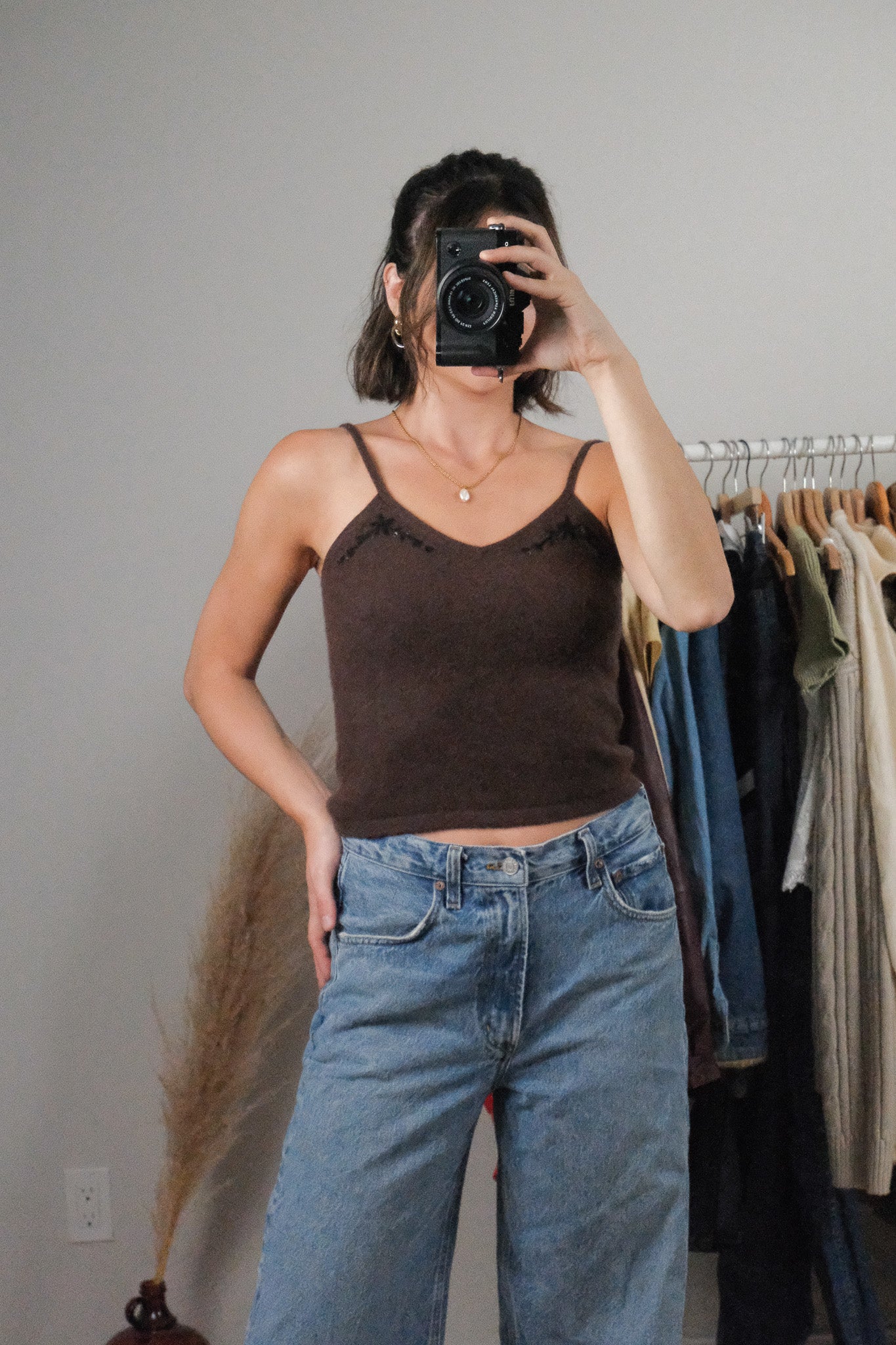 Vintage x 100% Cashmere Sequence Cropped Tank (S/M)