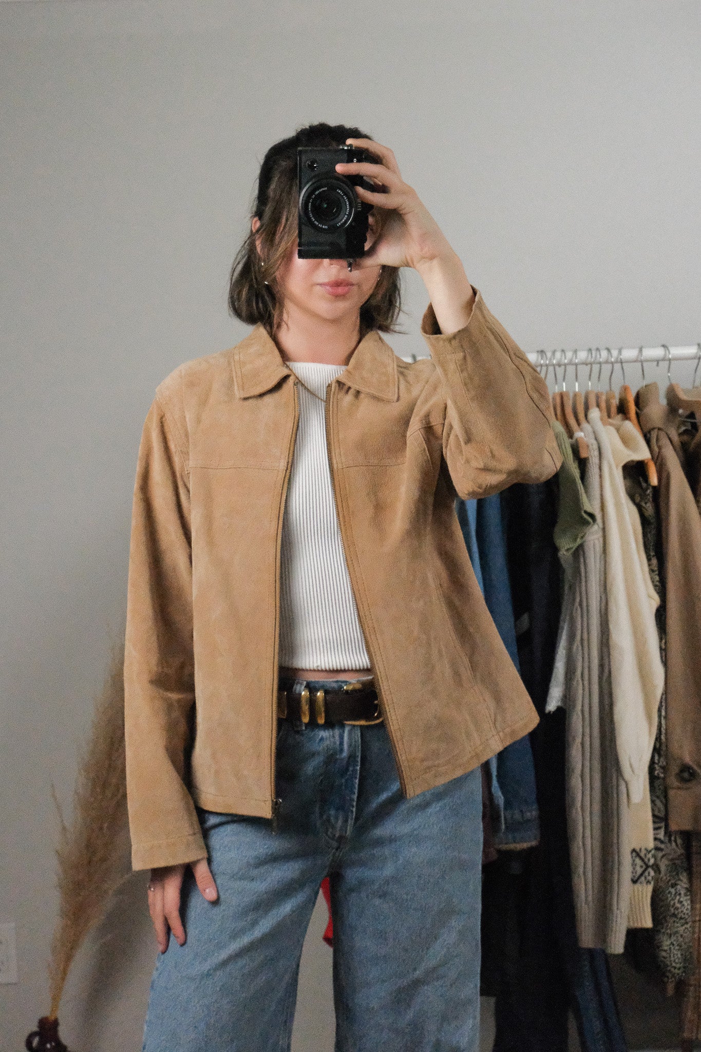 Vintage x Suede Collared Jacket (M)
