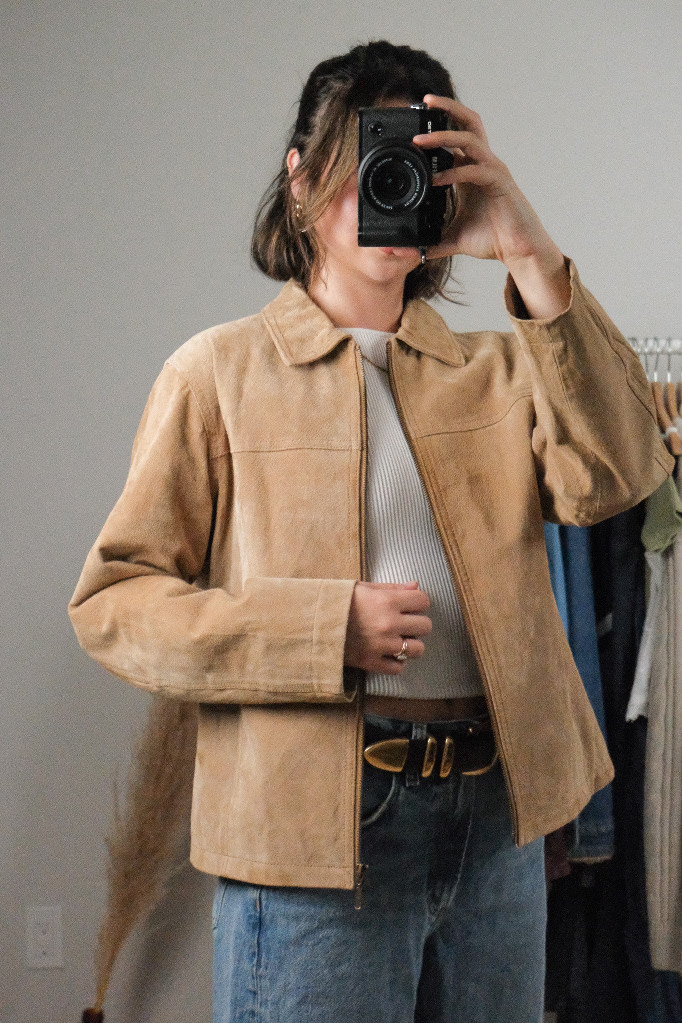Vintage x Suede Collared Jacket (M)