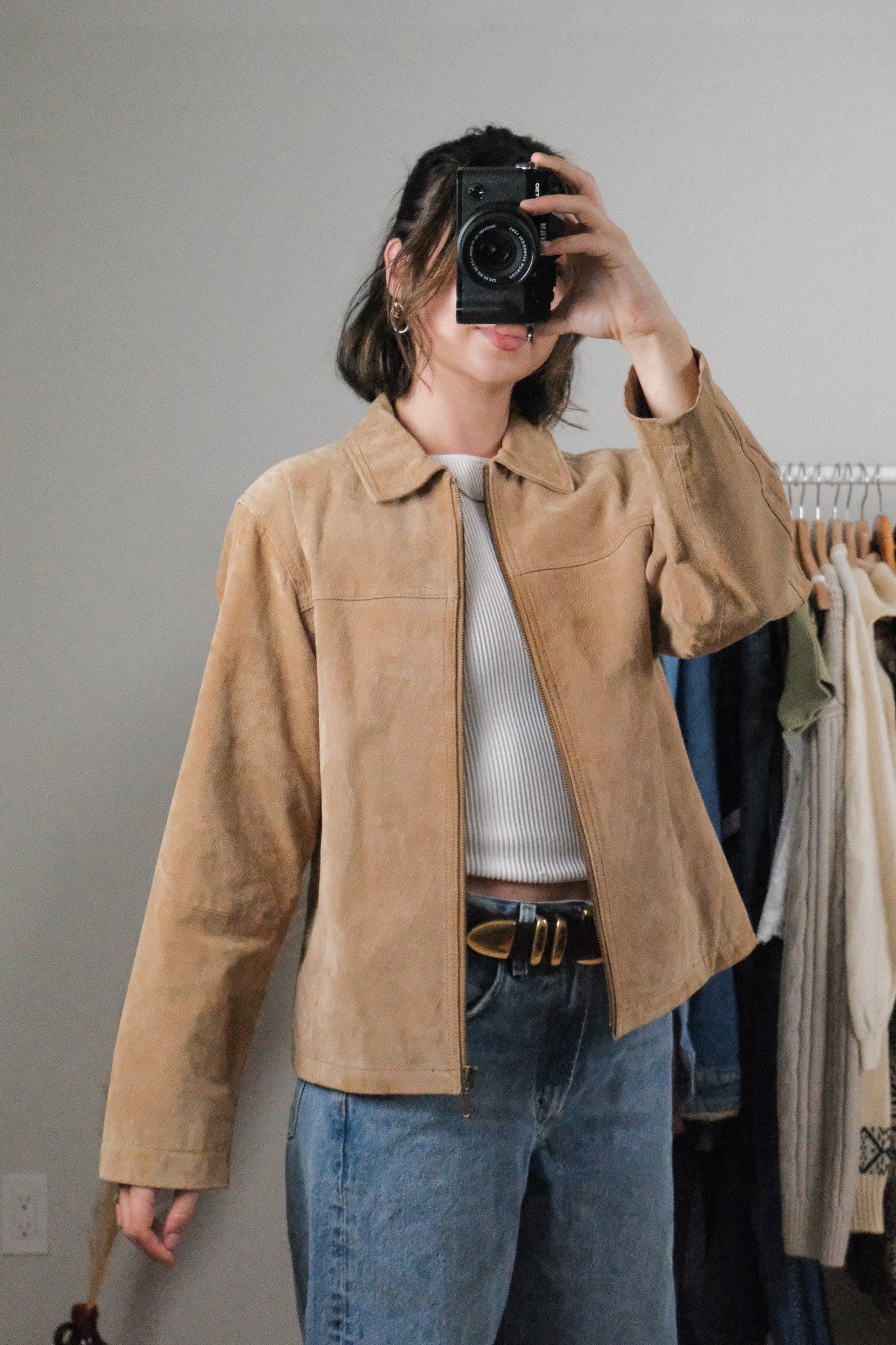 Vintage x Suede Collared Jacket (M)
