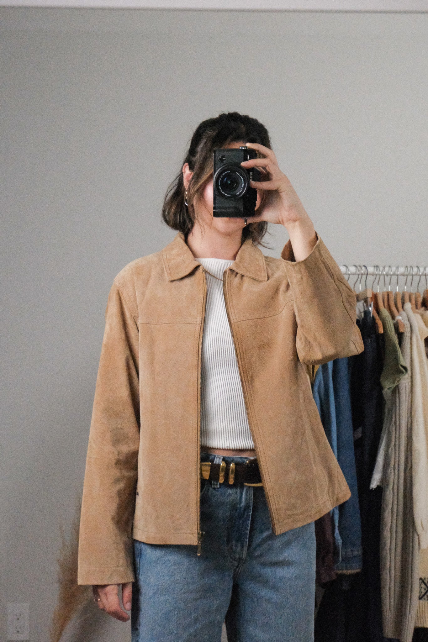 Vintage x Suede Collared Jacket (M)