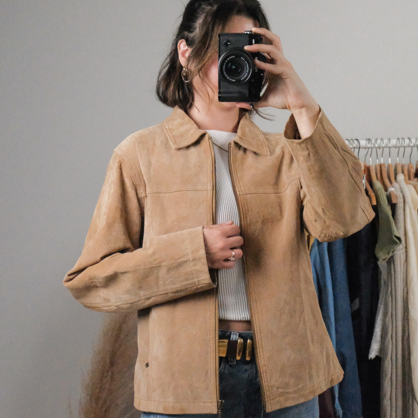 Vintage x Suede Collared Jacket (M)