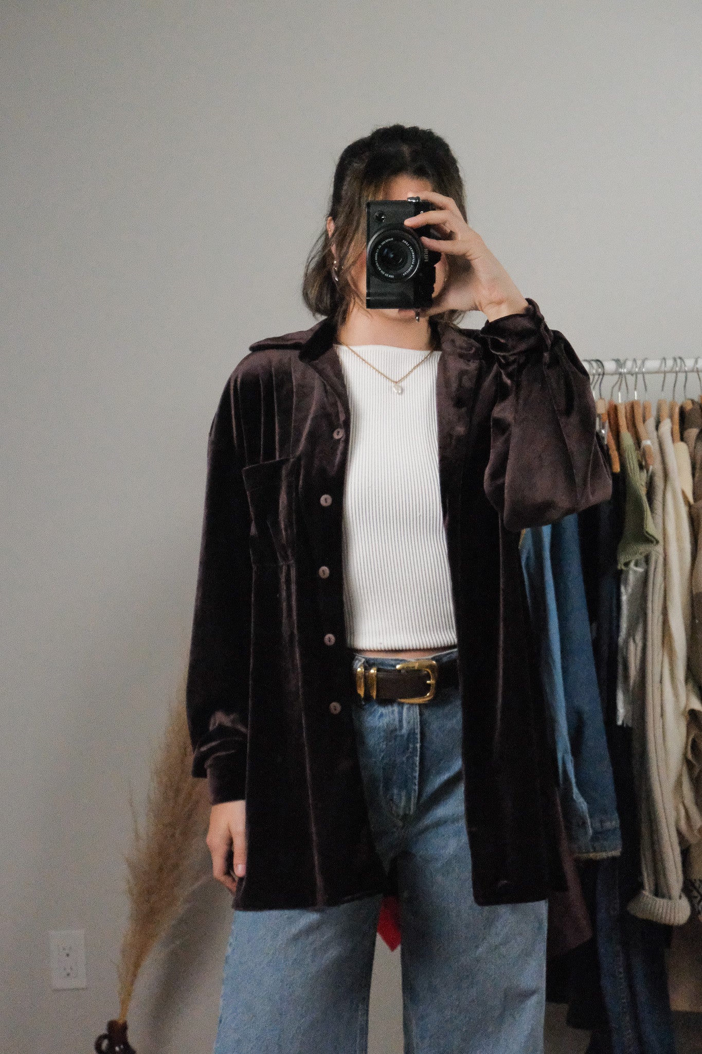 Made in Canada x Vintage x Velvet Button Up (S/M)