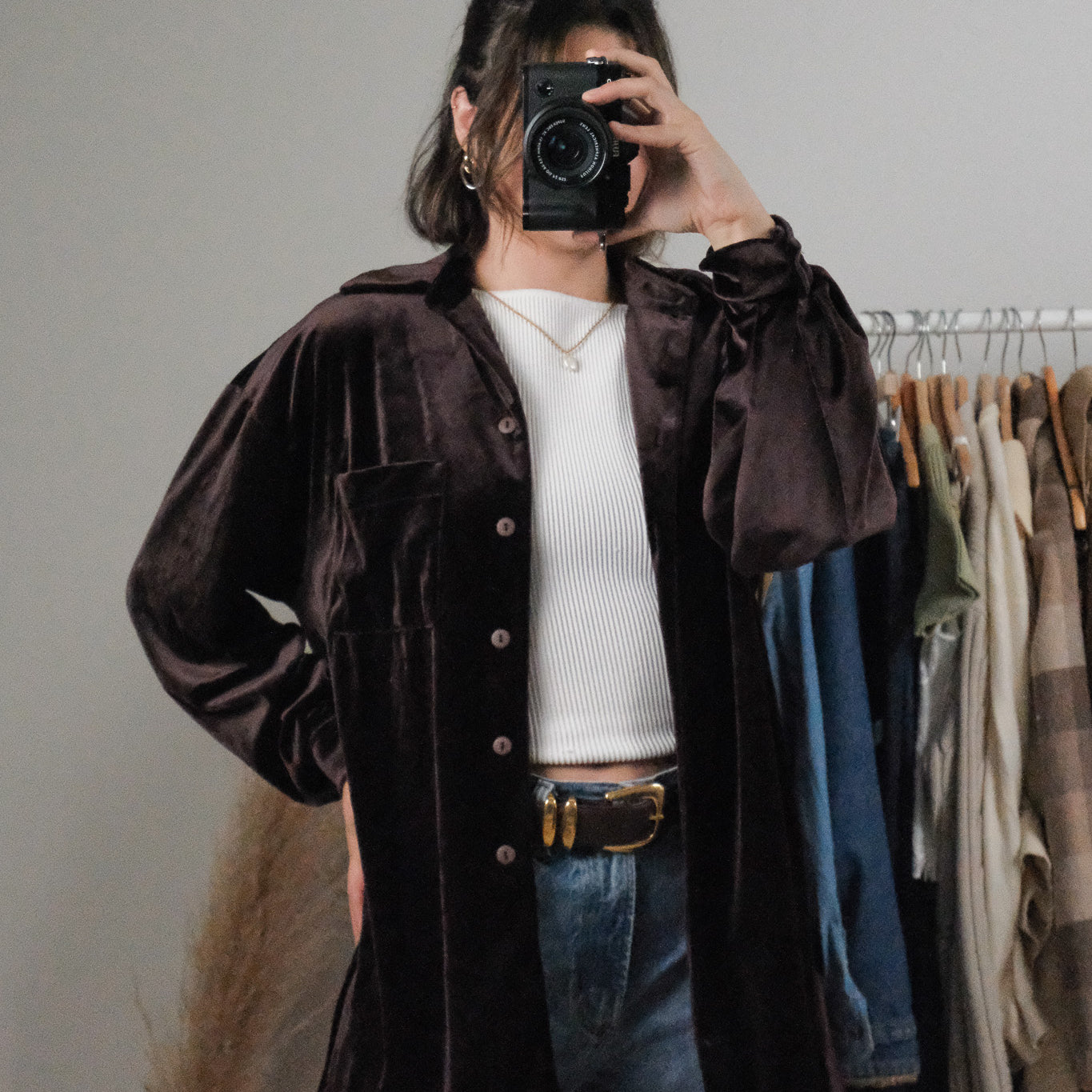 Made in Canada x Vintage x Velvet Button Up (S/M)