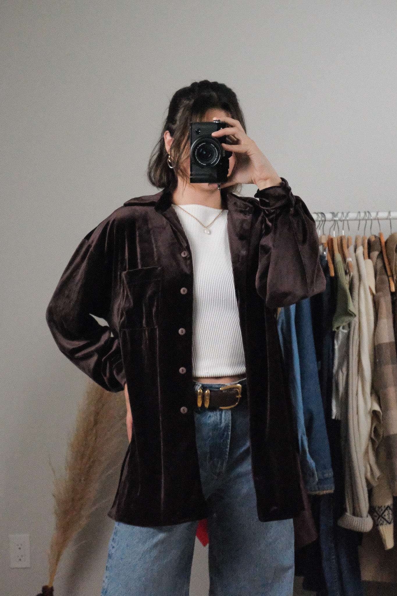 Made in Canada x Vintage x Velvet Button Up (S/M)