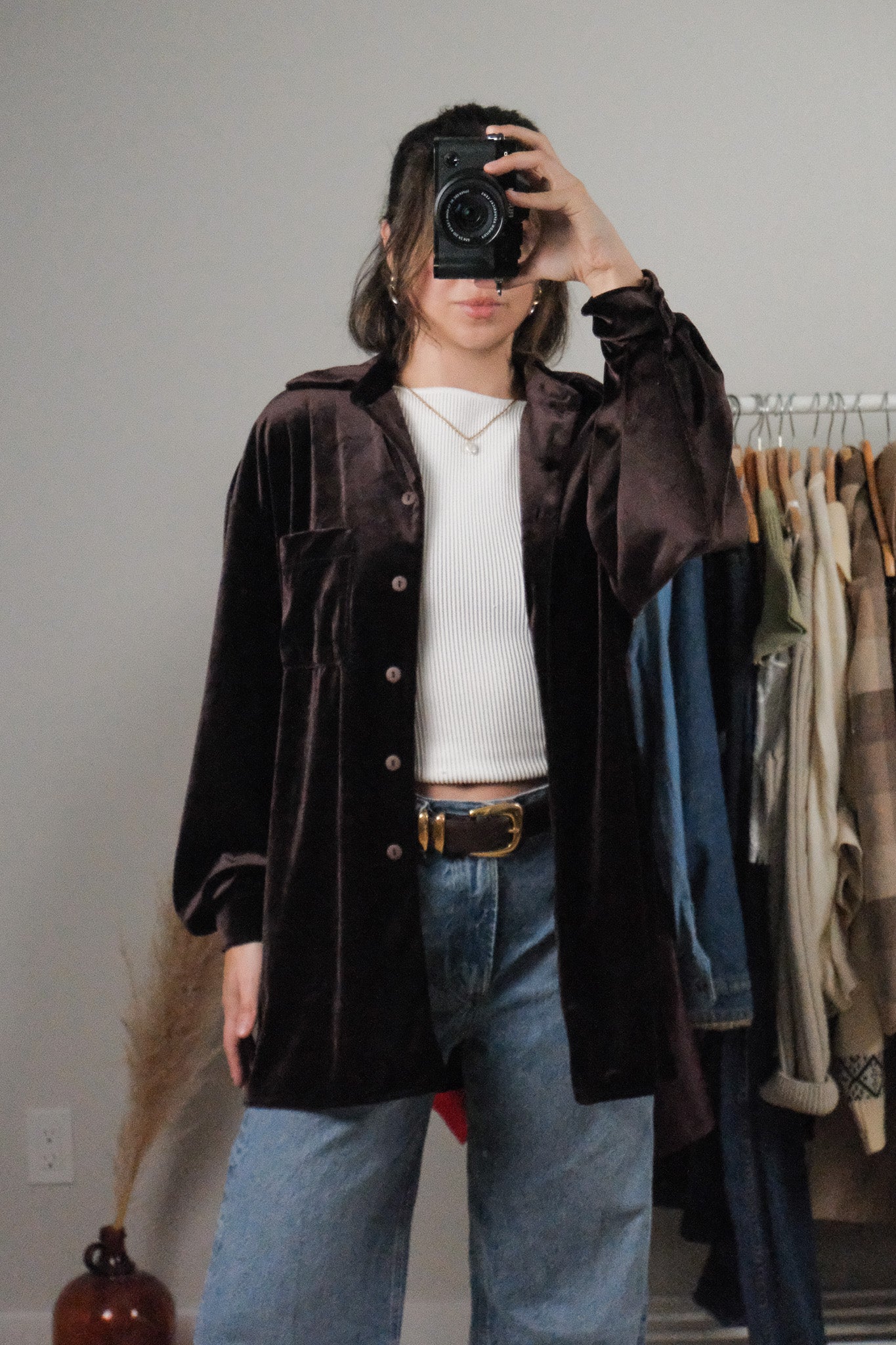 Made in Canada x Vintage x Velvet Button Up (S/M)