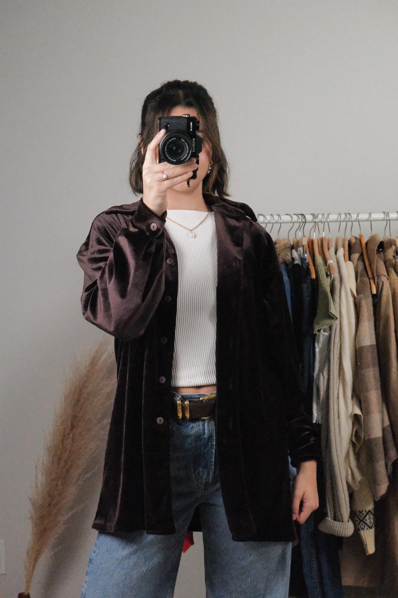 Made in Canada x Vintage x Velvet Button Up (S/M)