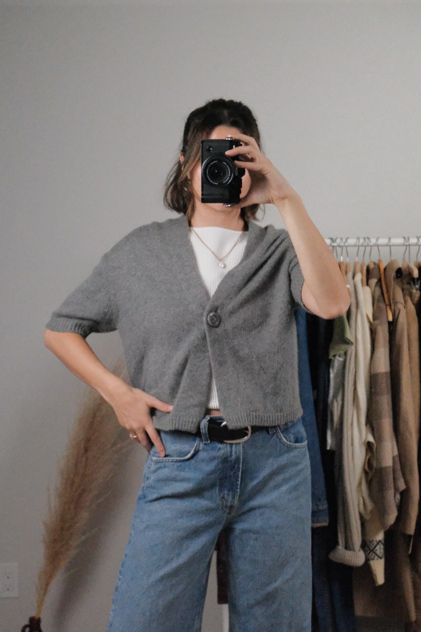Vintage x Wool/Angora Blend Short Sleeve Knit (M/L)