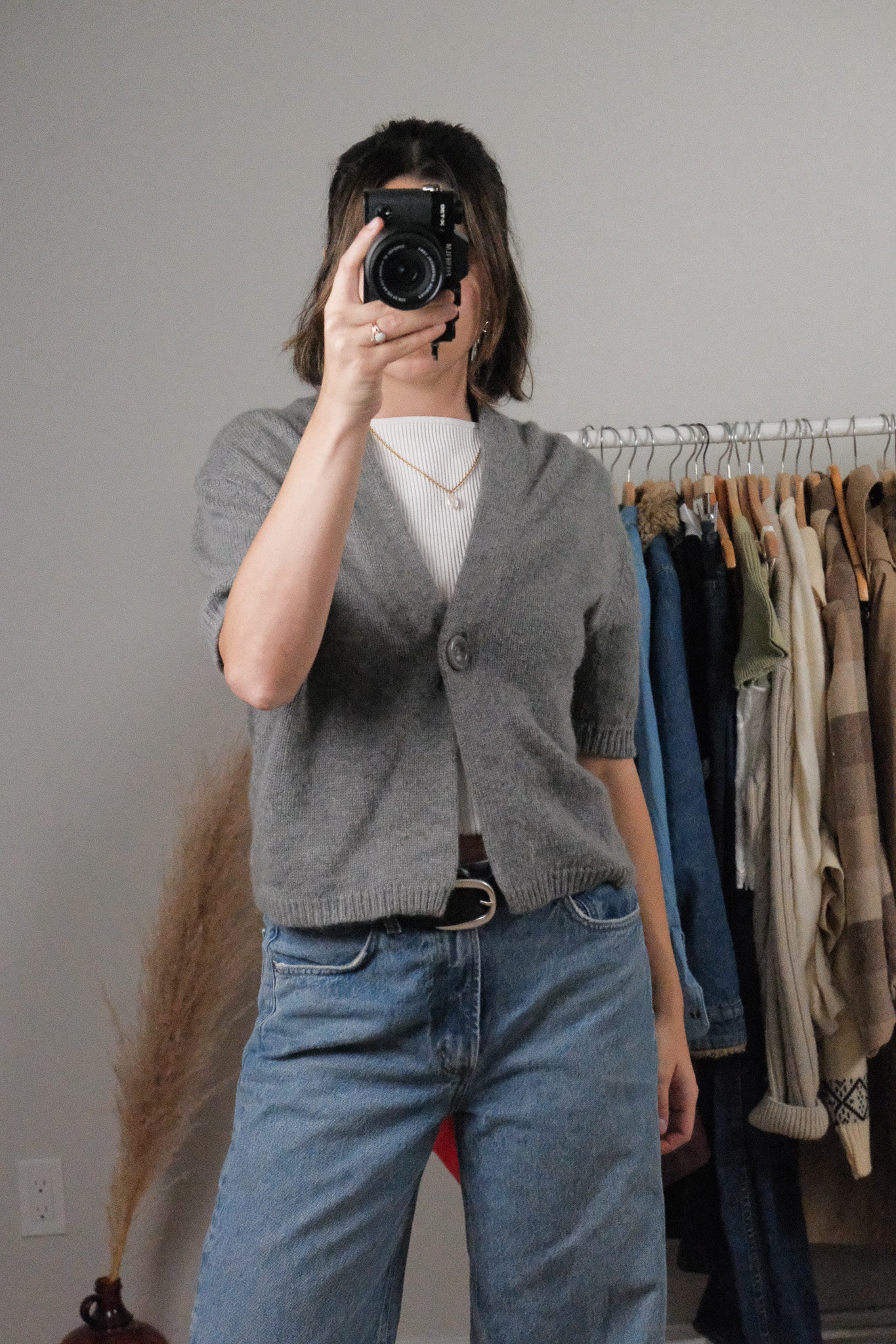 Vintage x Wool/Angora Blend Short Sleeve Knit (M/L)