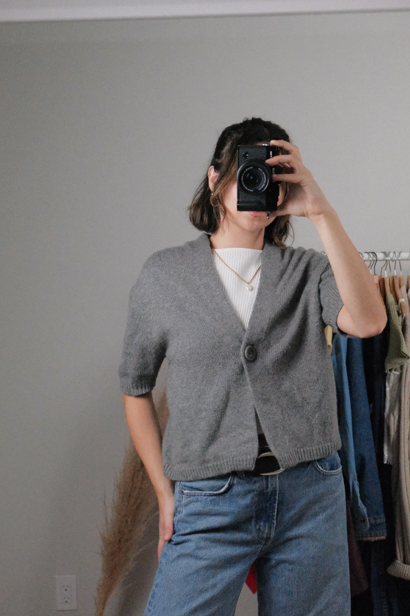 Vintage x Wool/Angora Blend Short Sleeve Knit (M/L)
