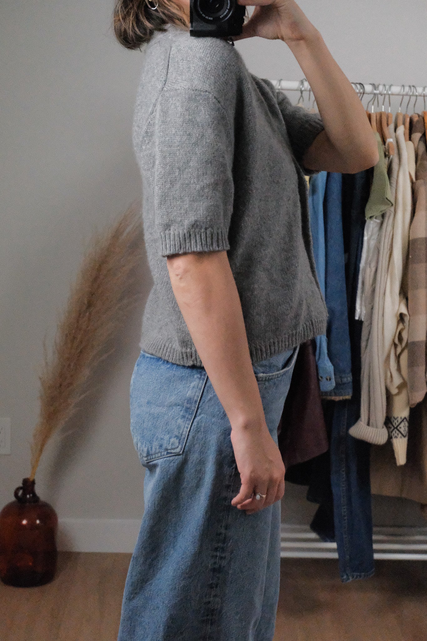 Vintage x Wool/Angora Blend Short Sleeve Knit (M/L)
