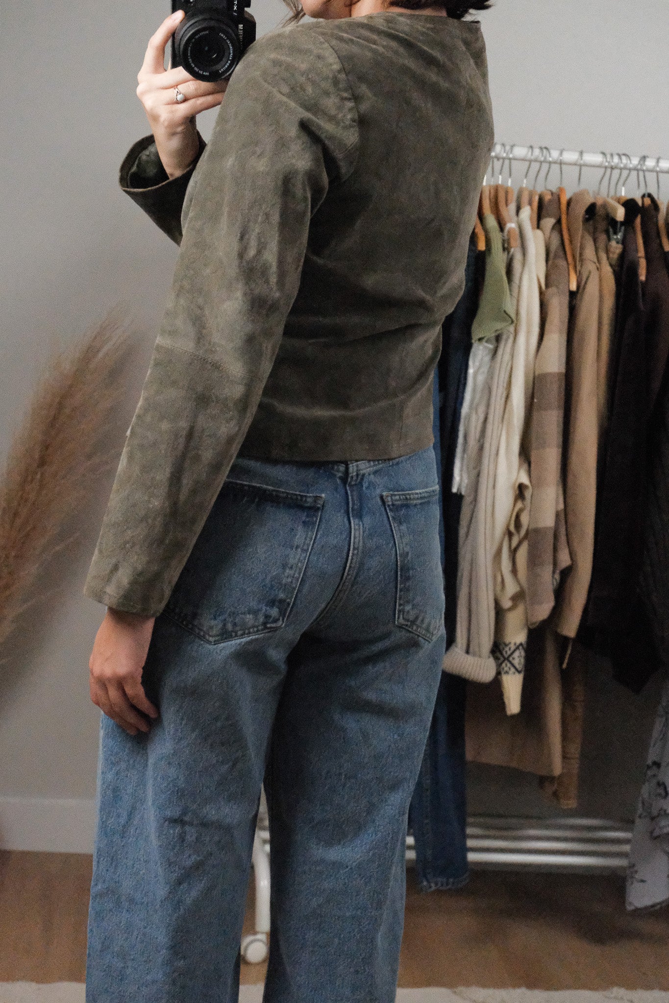 Vintage x Suede Fitted Clasp Jacket (S)