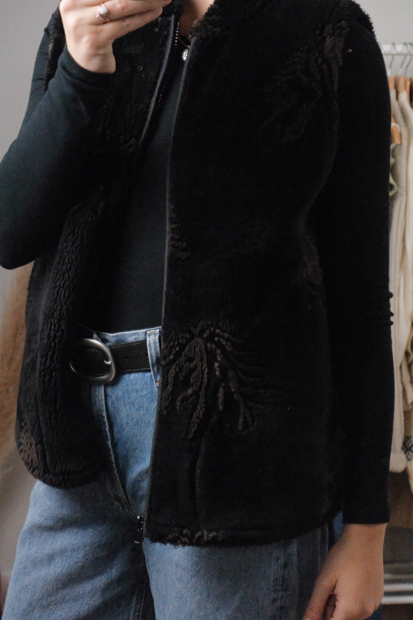 Made in USA x Vintage x Faux Fur Fuzzy Horse Vest (S)