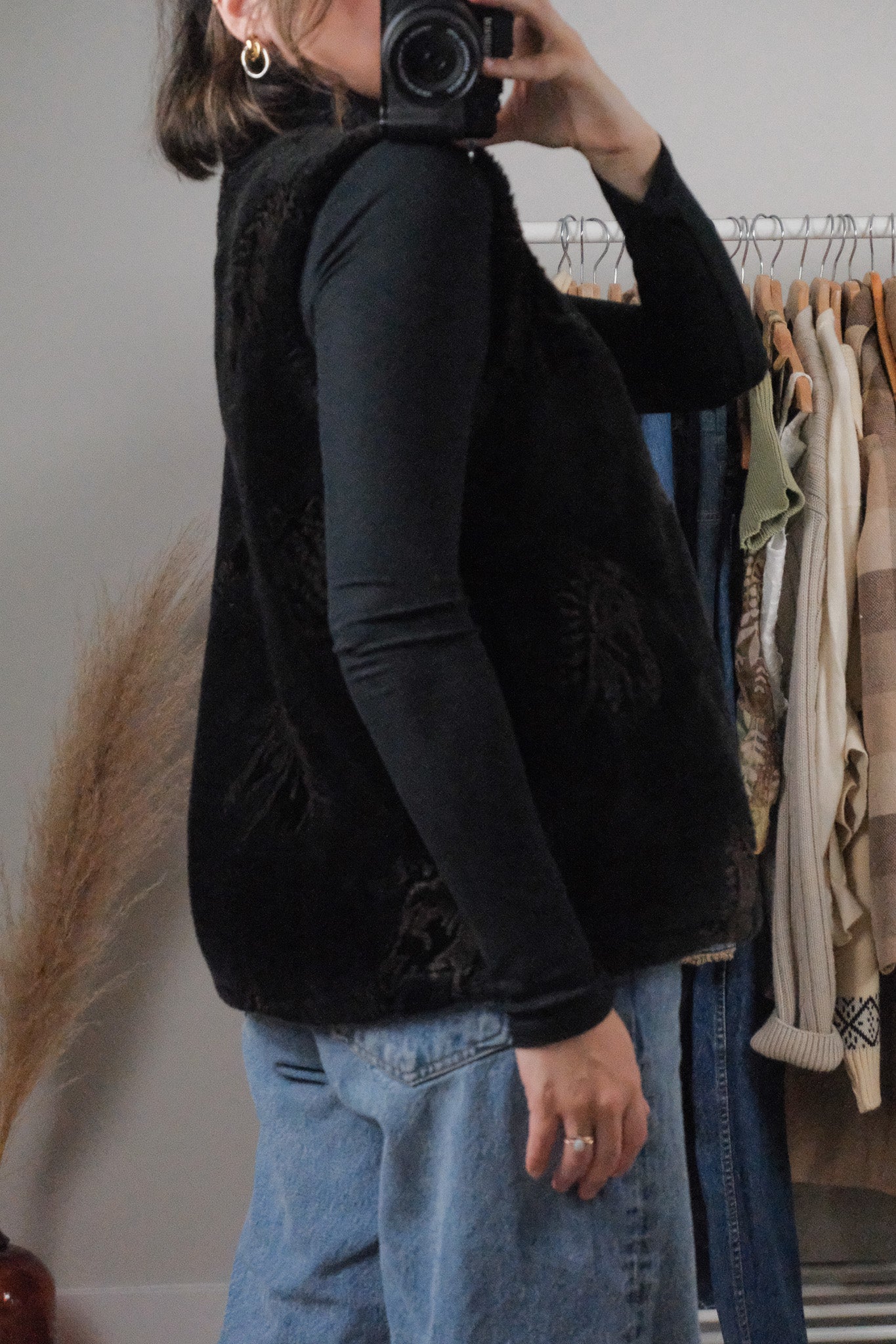 Made in USA x Vintage x Faux Fur Fuzzy Horse Vest (S)