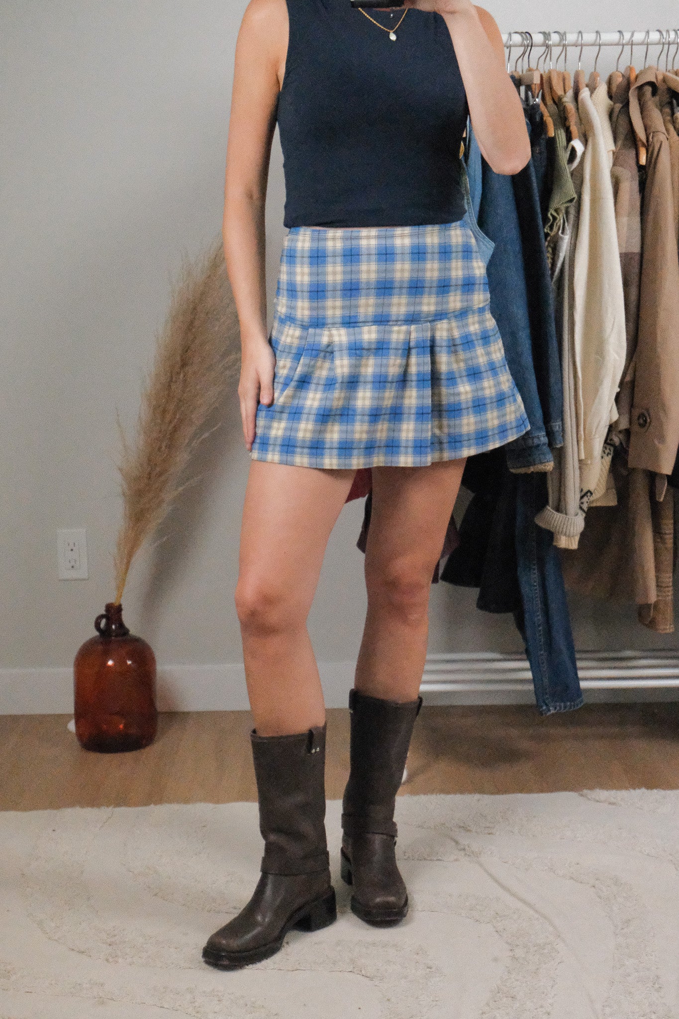 Made in Canada x Vintage x Plaid Mini Skirt (S)