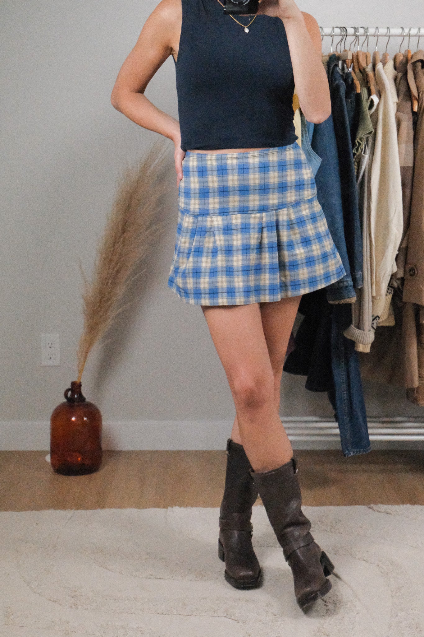 Made in Canada x Vintage x Plaid Mini Skirt (S)