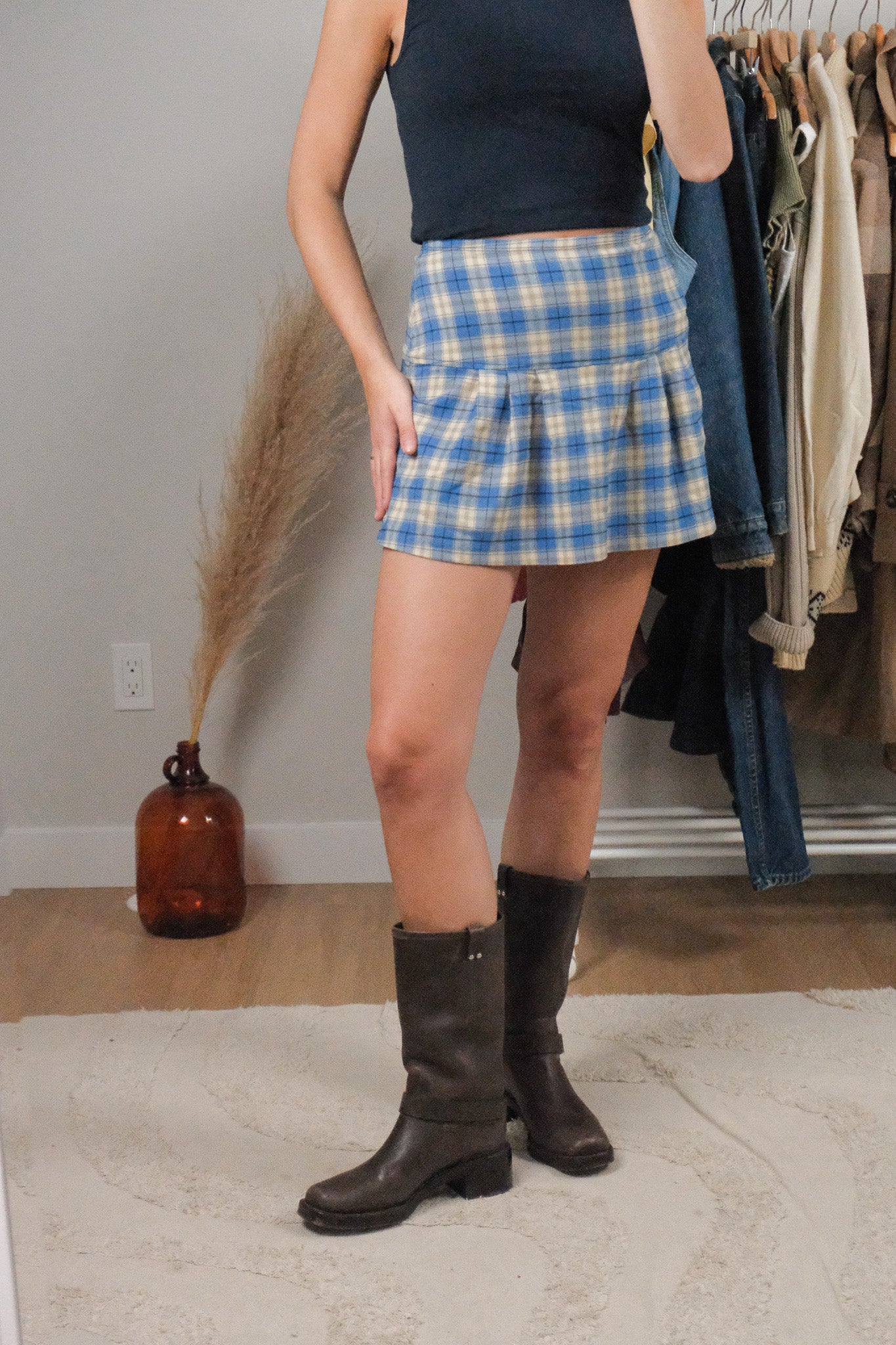 Made in Canada x Vintage x Plaid Mini Skirt (S)