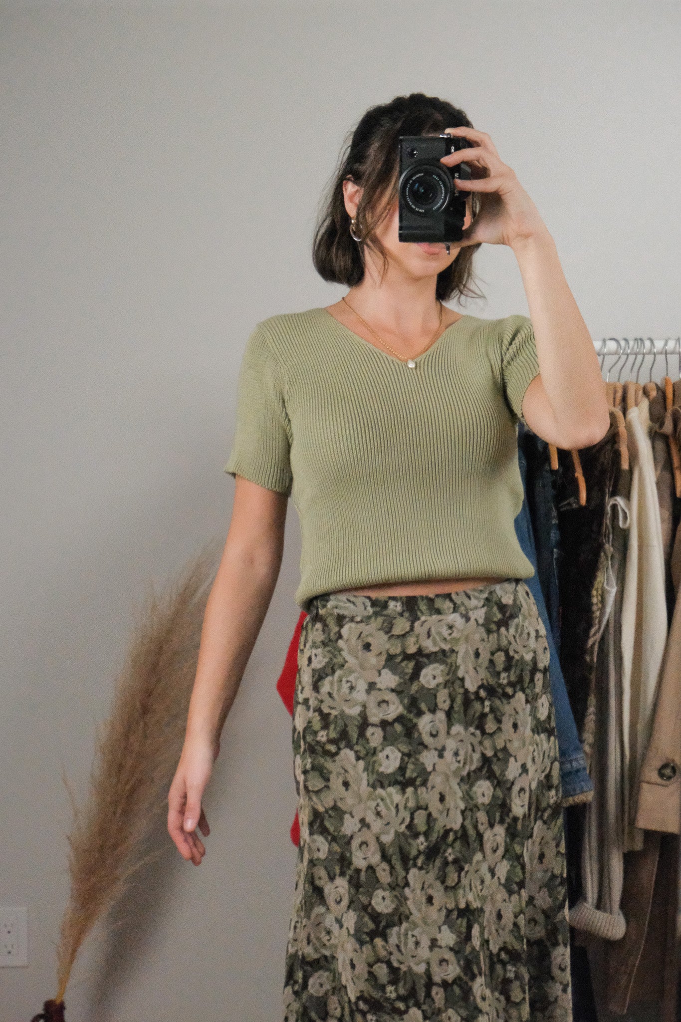 Vintage x Cotton Knit Short-Sleeve Top (L)