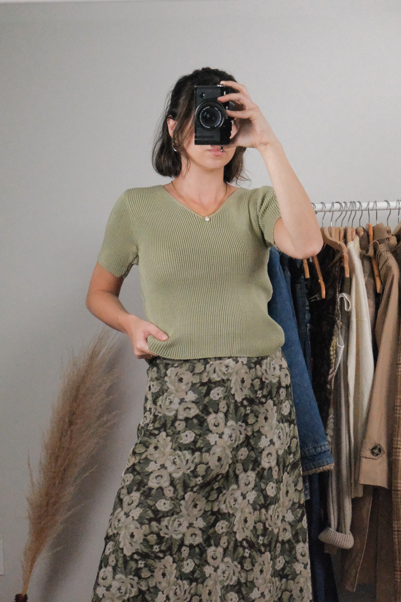 Vintage x Cotton Knit Short-Sleeve Top (L)