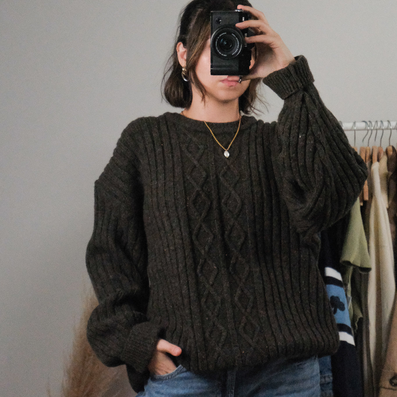 Made in Canada x Vintage x Wool Blend Speckled Chunky Knit (L-XXL)