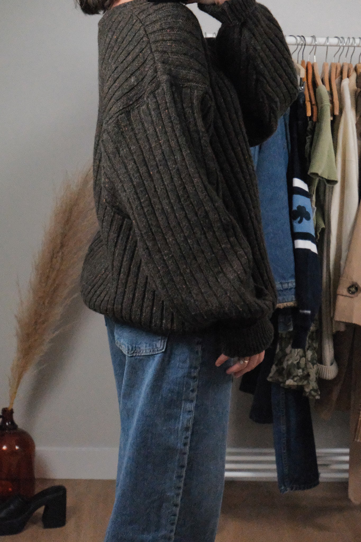 Made in Canada x Vintage x Wool Blend Speckled Chunky Knit (L-XXL)