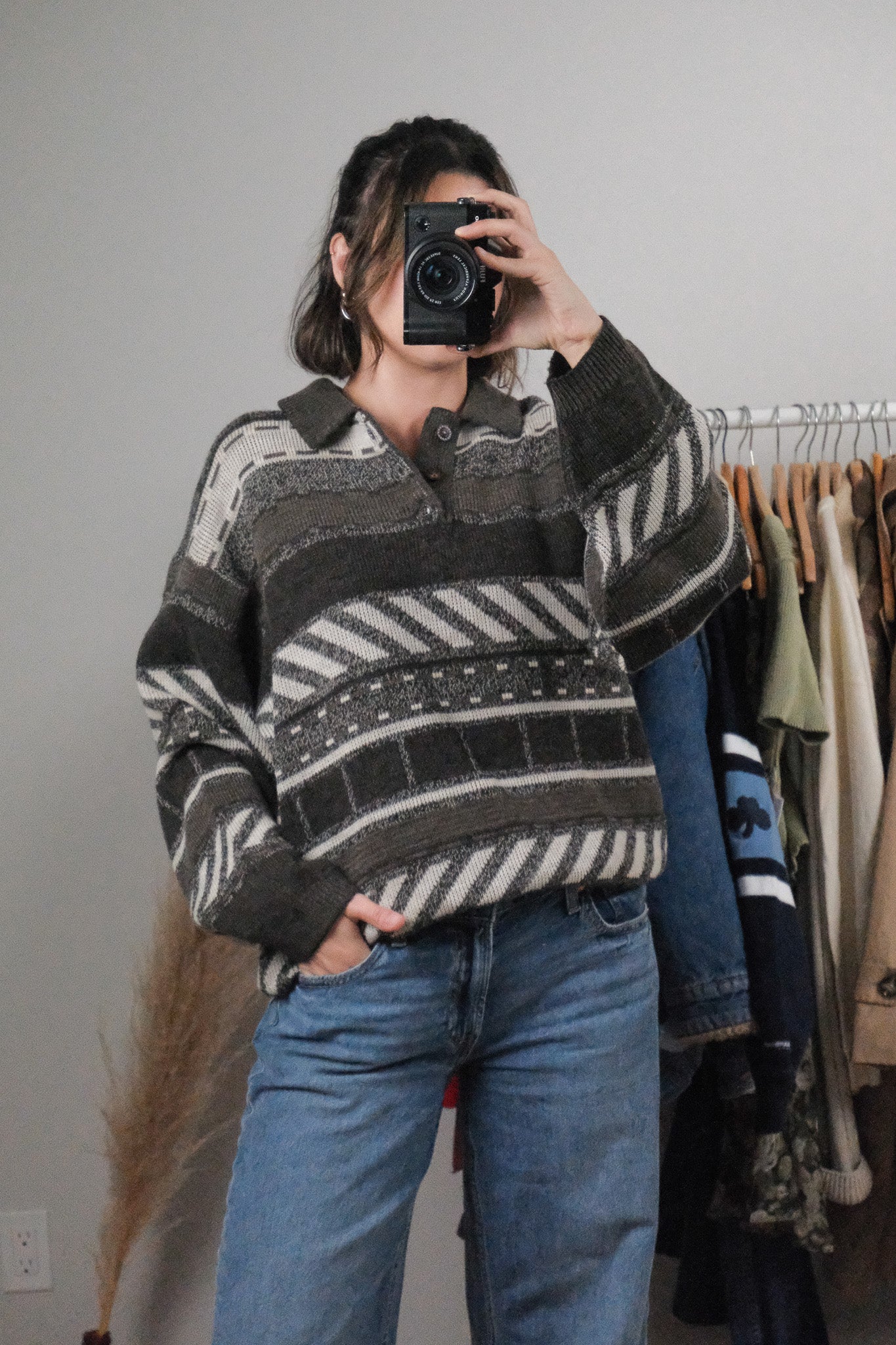 Made in Canada x Vintage x Wool Blend Patterned Sweater (L)