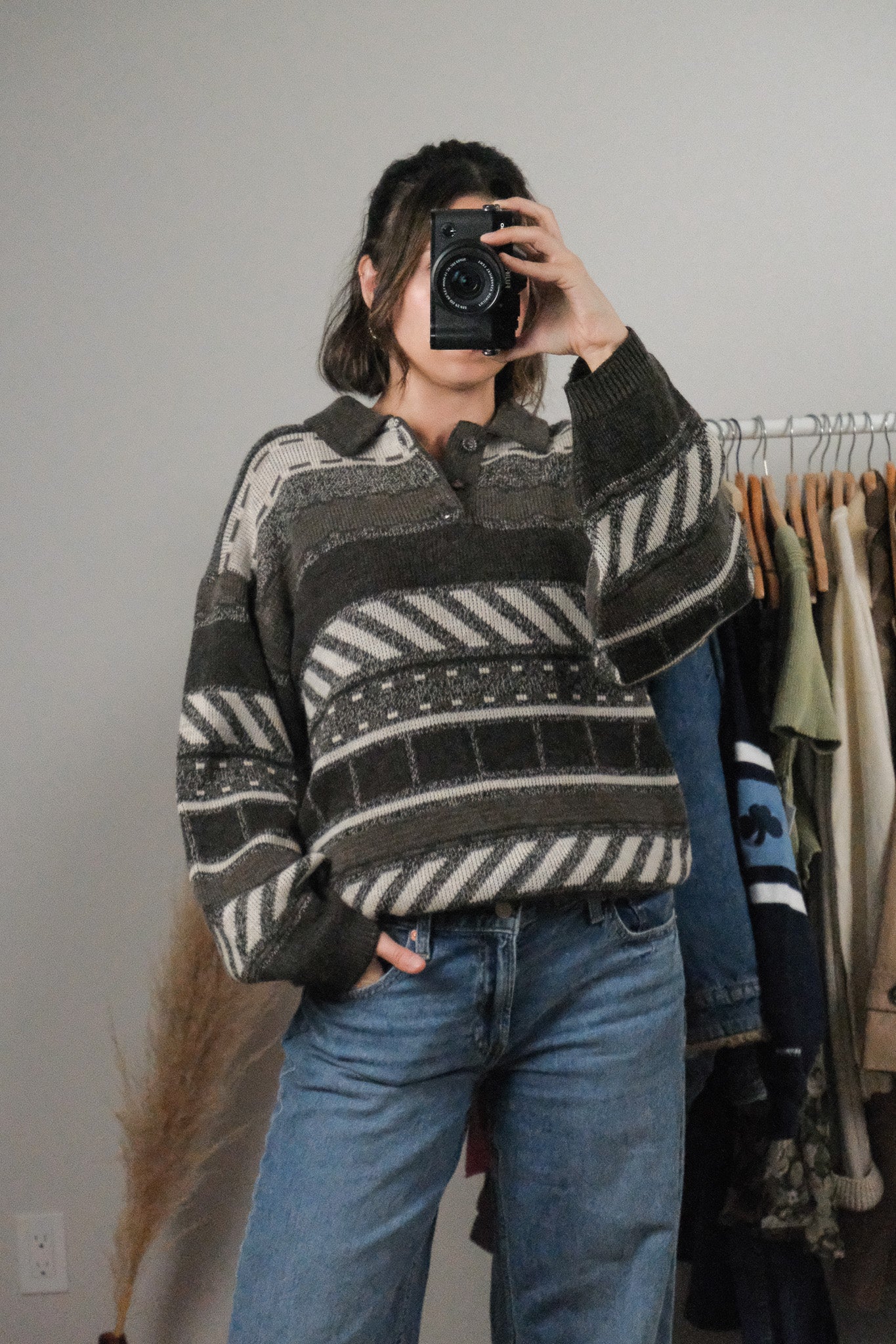Made in Canada x Vintage x Wool Blend Patterned Sweater (L)