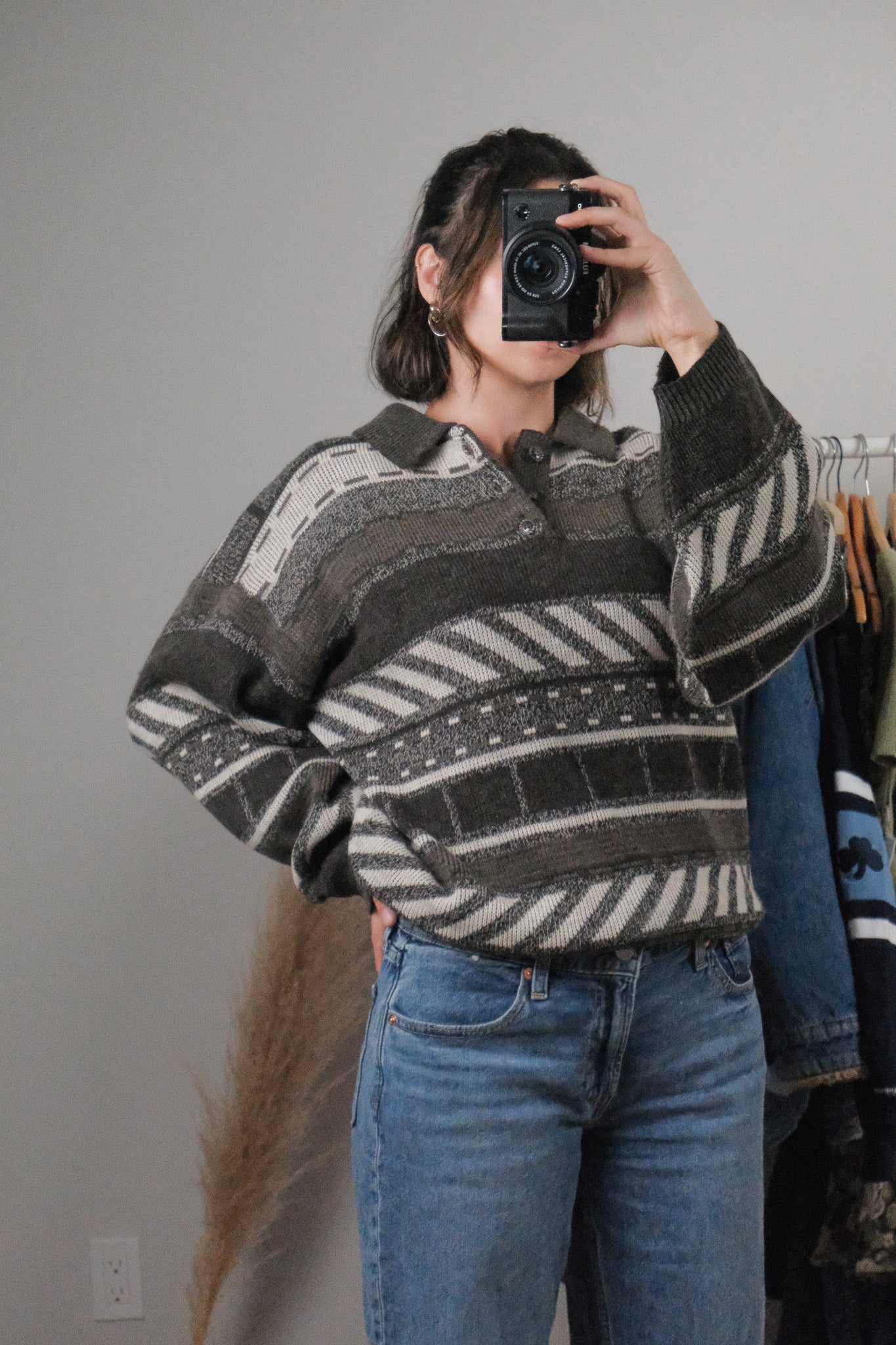 Made in Canada x Vintage x Wool Blend Patterned Sweater (L)