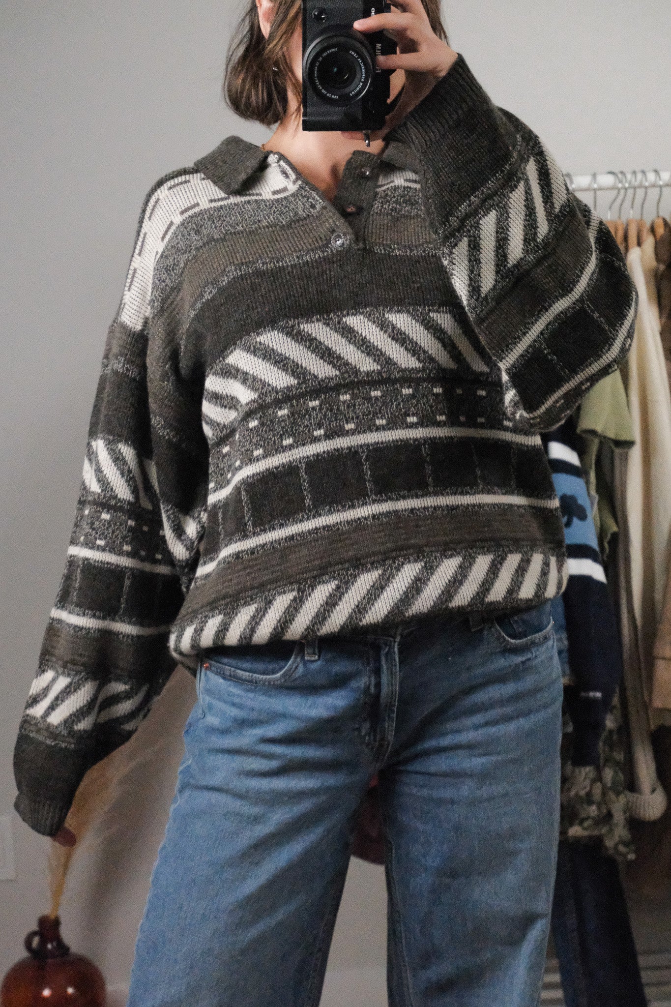 Made in Canada x Vintage x Wool Blend Patterned Sweater (L)