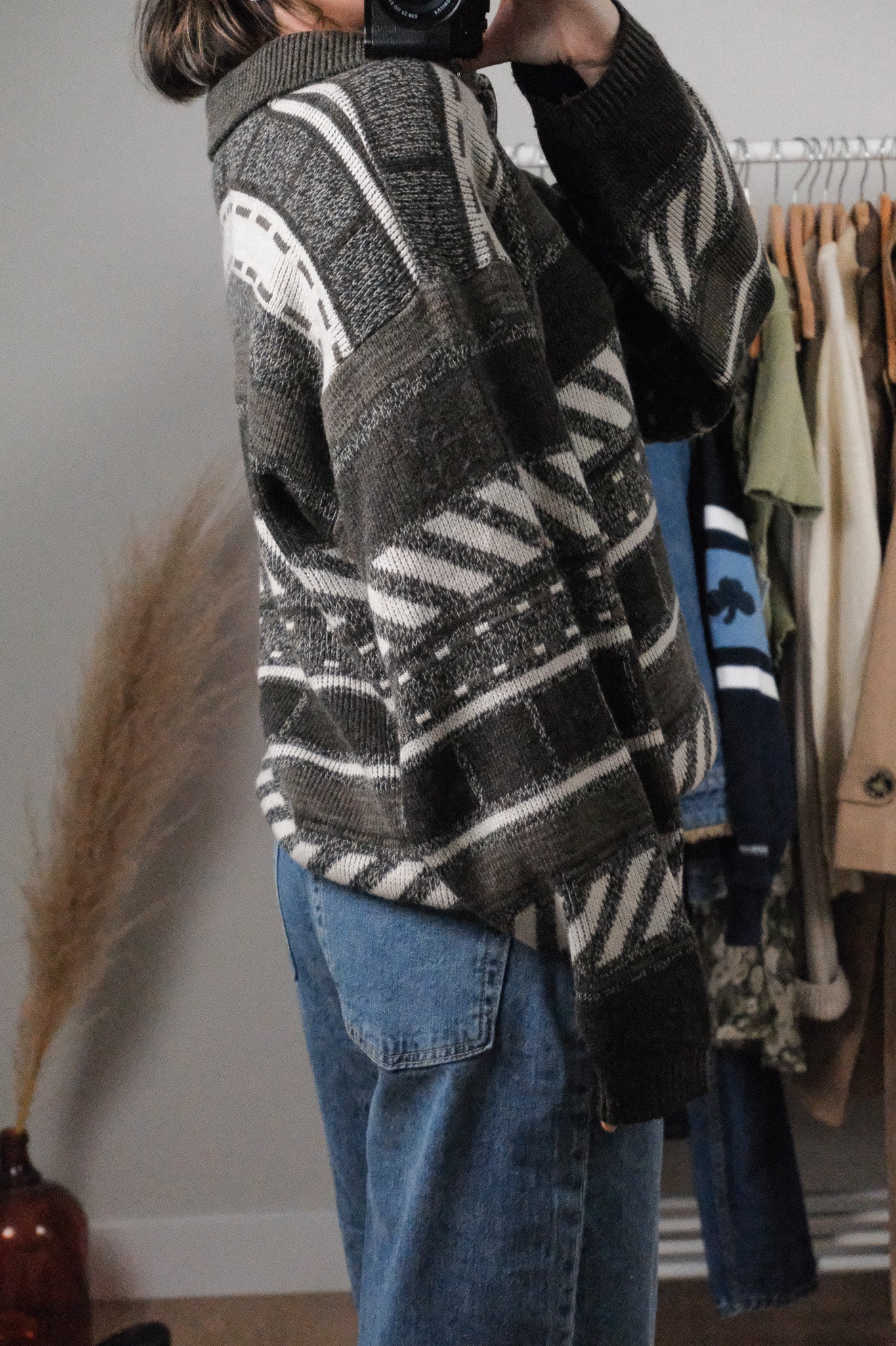Made in Canada x Vintage x Wool Blend Patterned Sweater (L)
