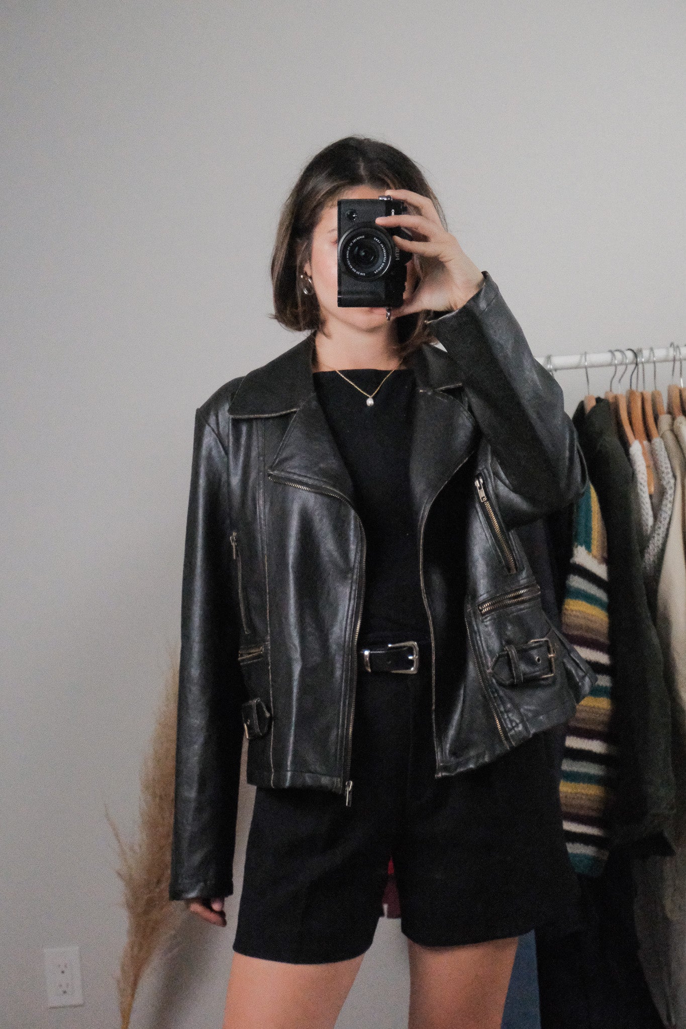 Vintage x Faux Leather Patina Moto Jacket (M/L)